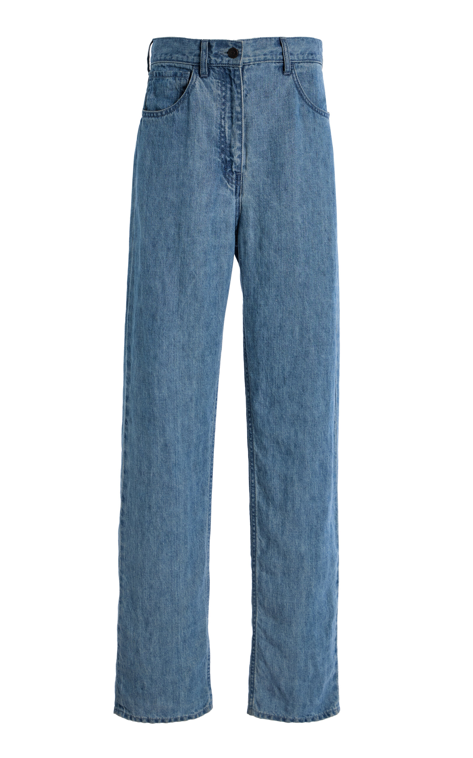 The Row Tarley Linen-Denim Straight-Leg Jeans