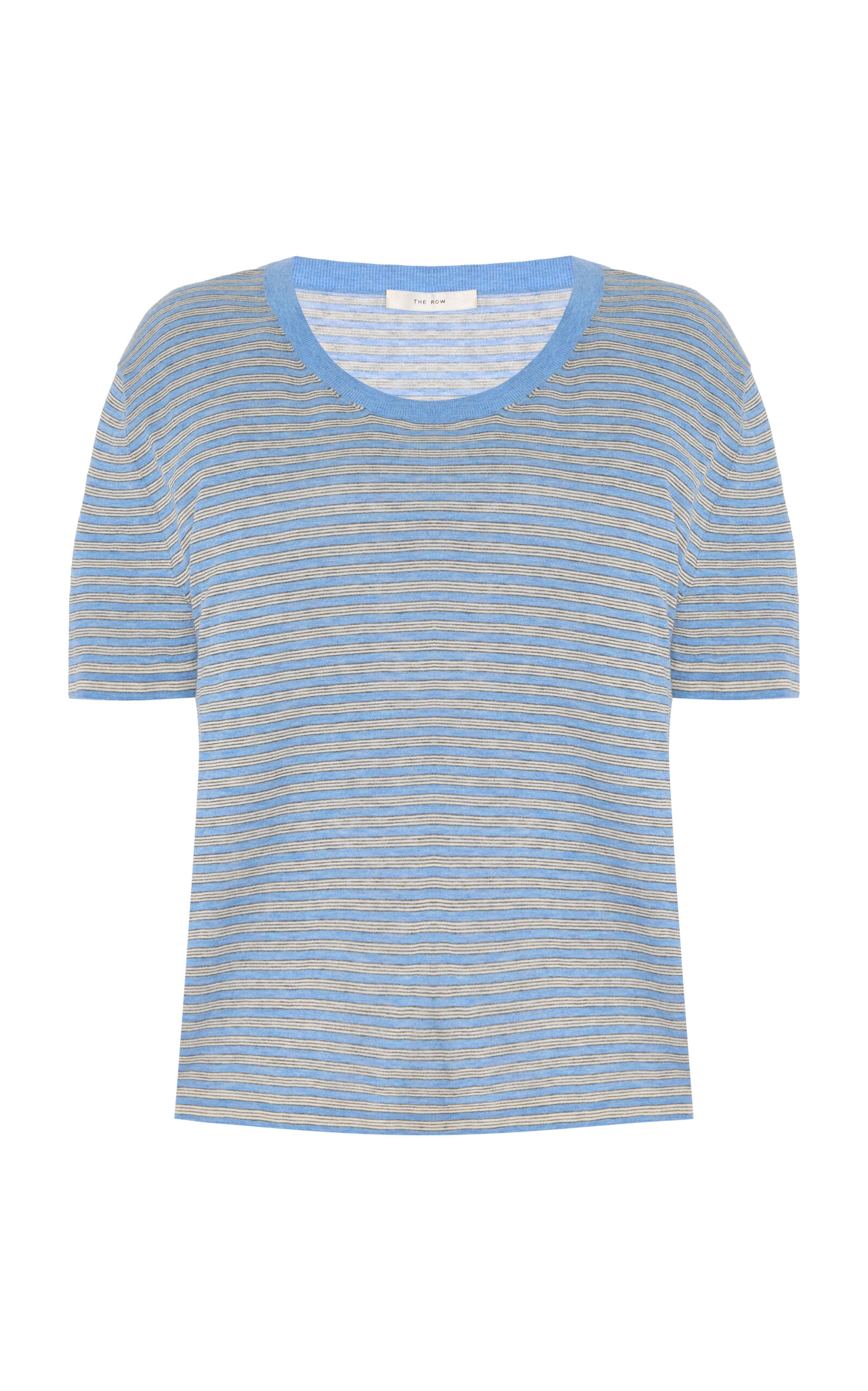 The Row Jansu Striped Cotton-Cashmere T-shirt