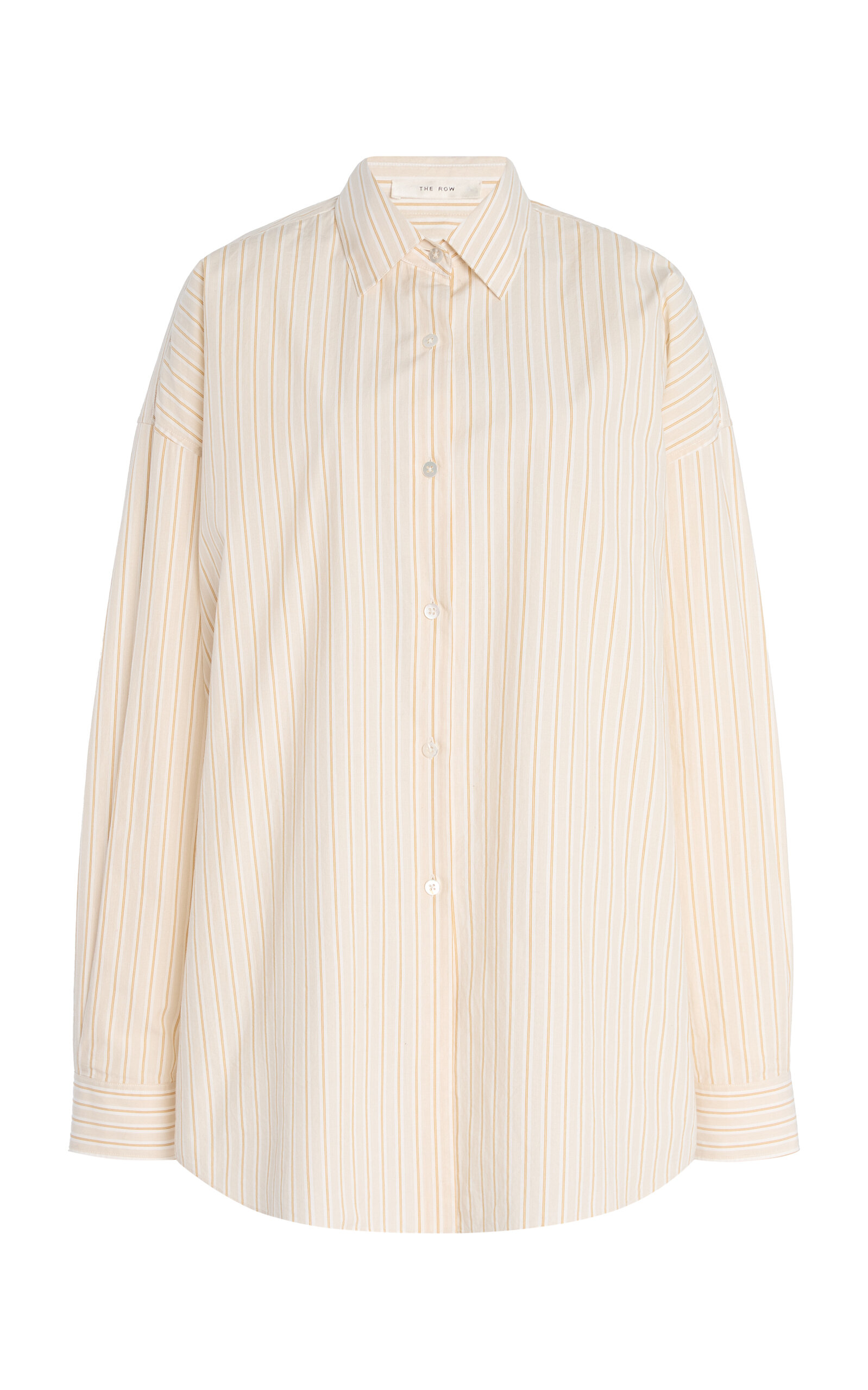 The Row Caster Striped Cotton Shirt In Stripe
