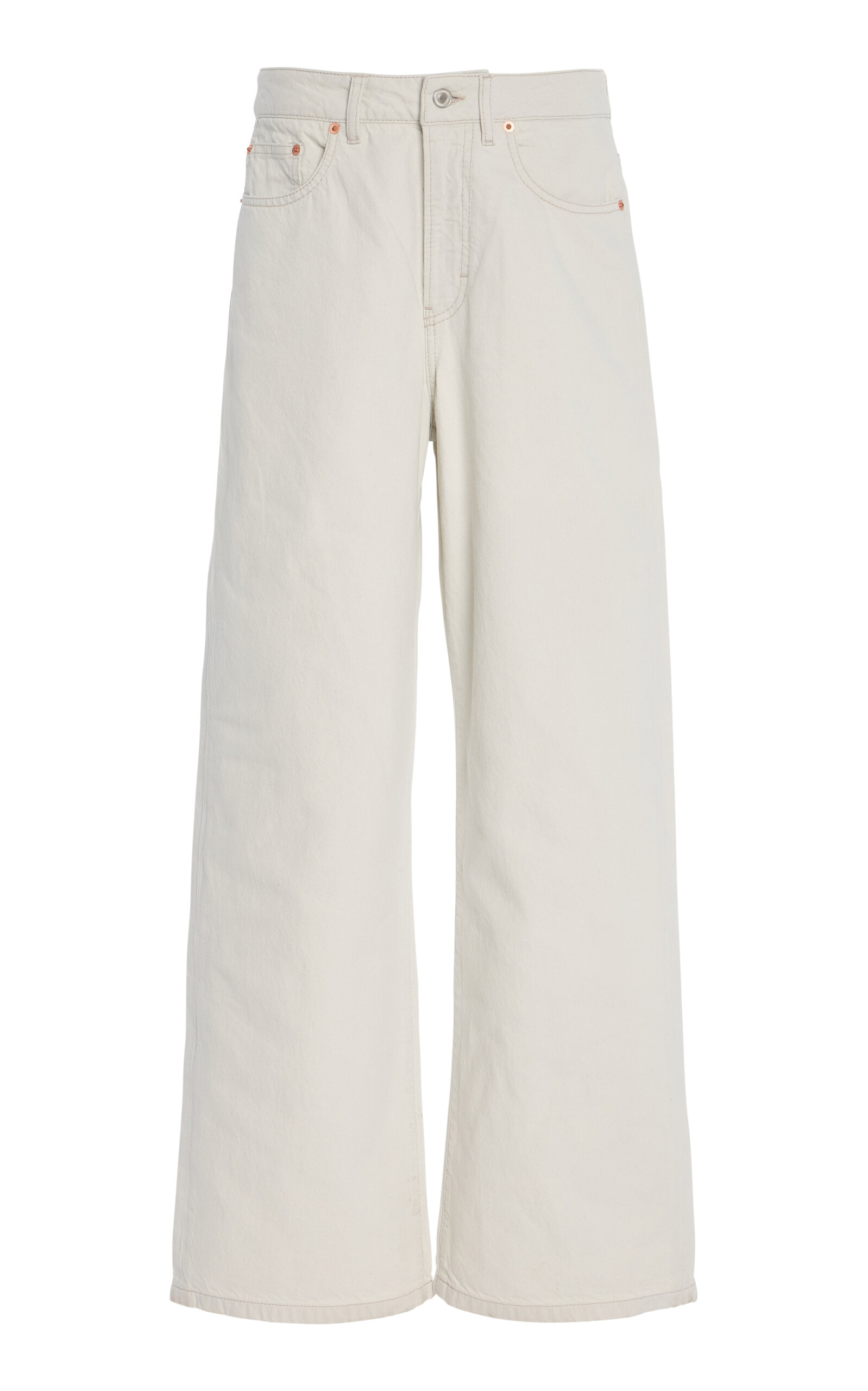Jeanerica Belem Rigid Mid-Rise Wide-Leg Jeans - White