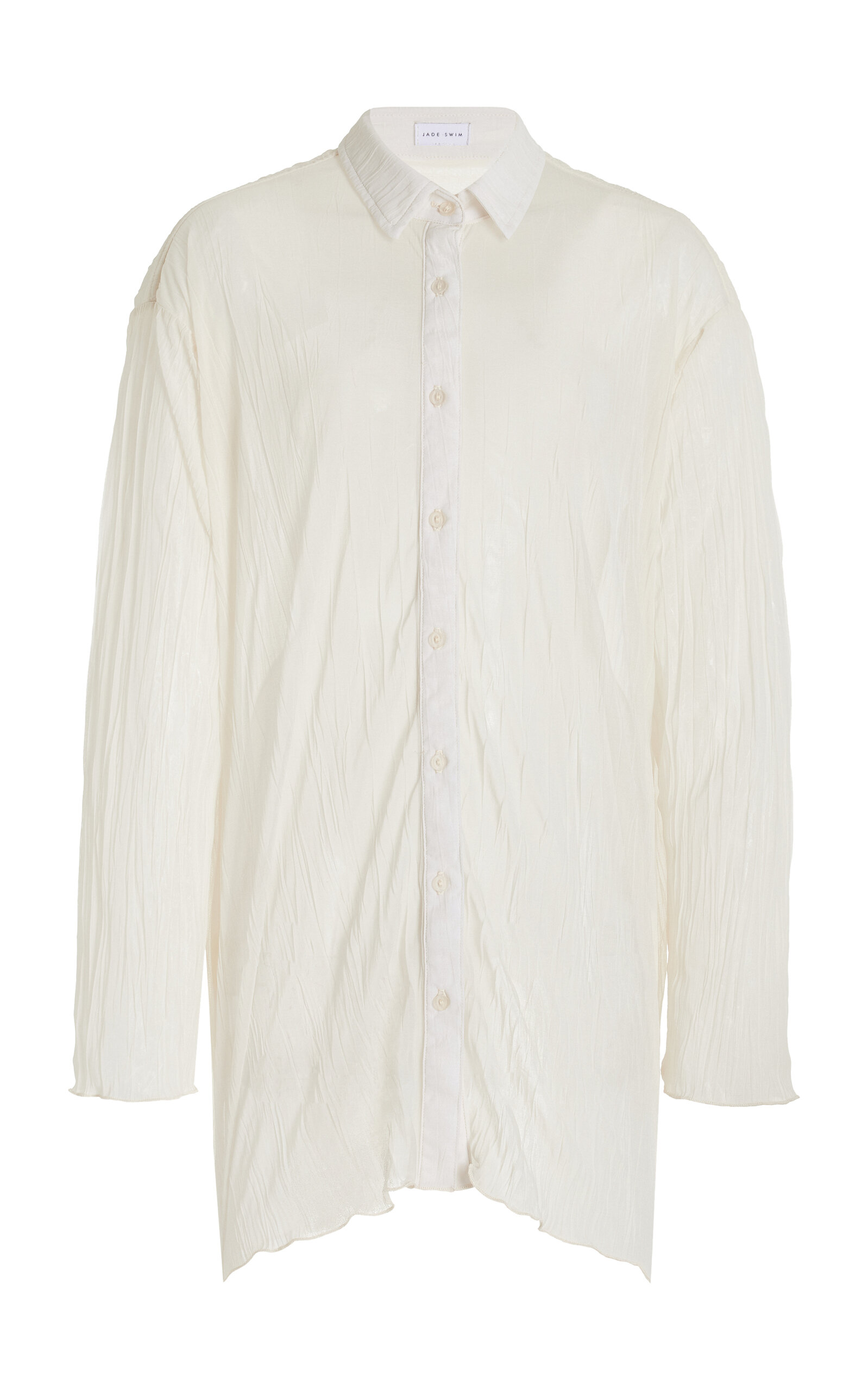 JADE SWIM Ivey Crinkled Crepe Shirt - Ivory - L/XL