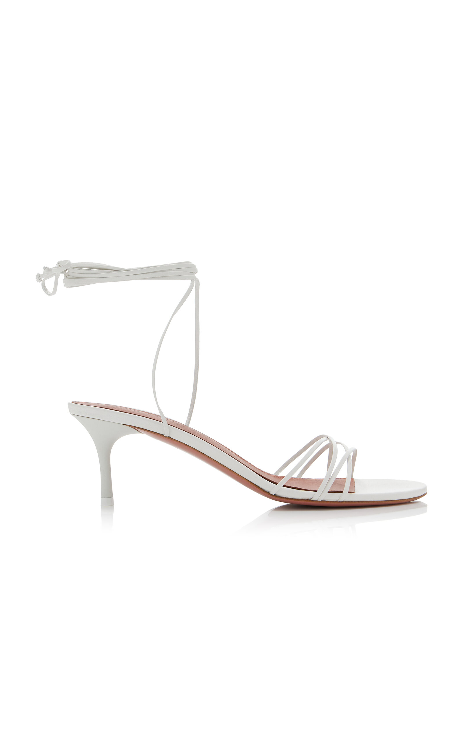AMINA MUADDI LORI LACE-UP LEATHER SANDALS