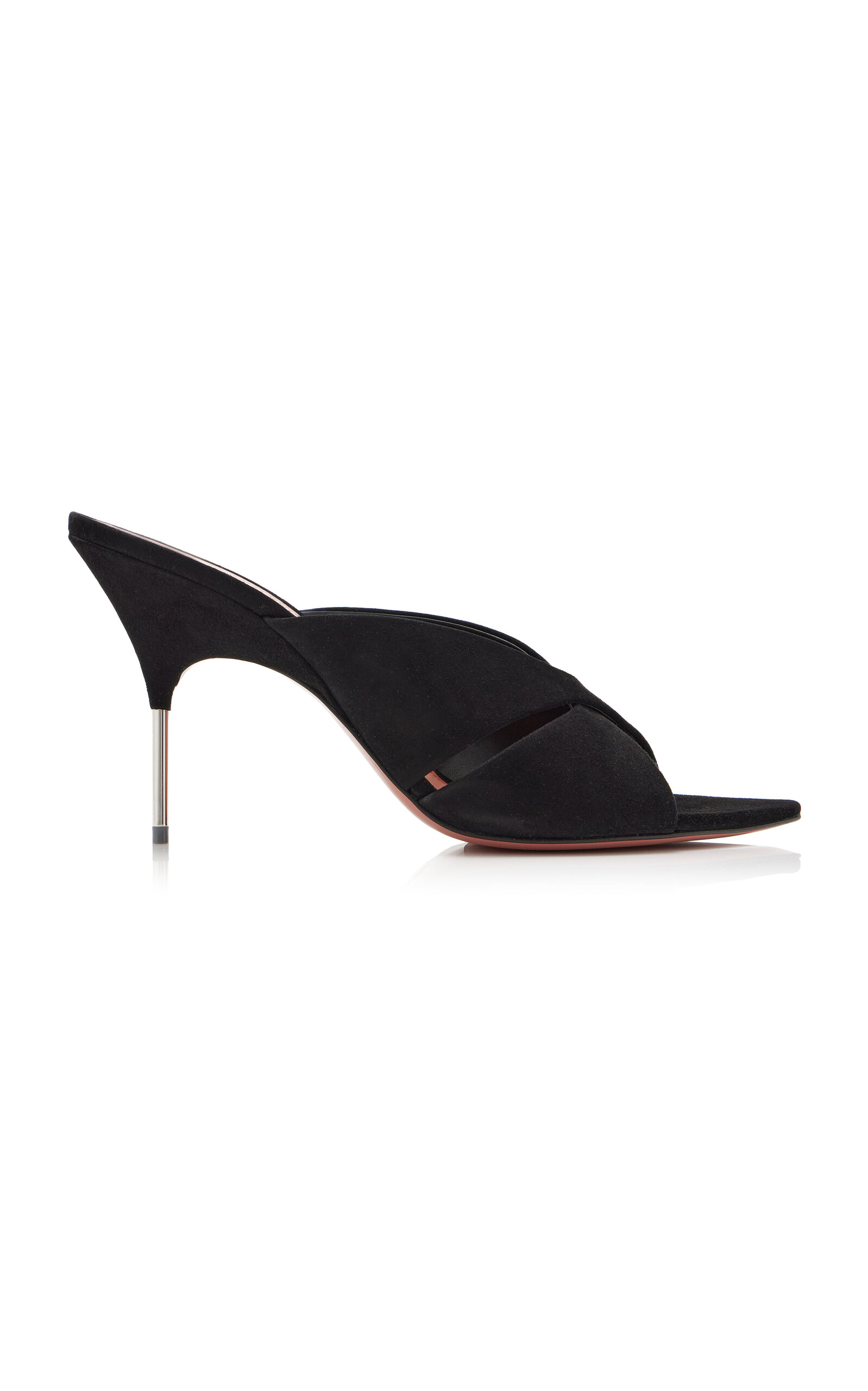Shop Amina Muaddi Samantha Suede Sandals In Black