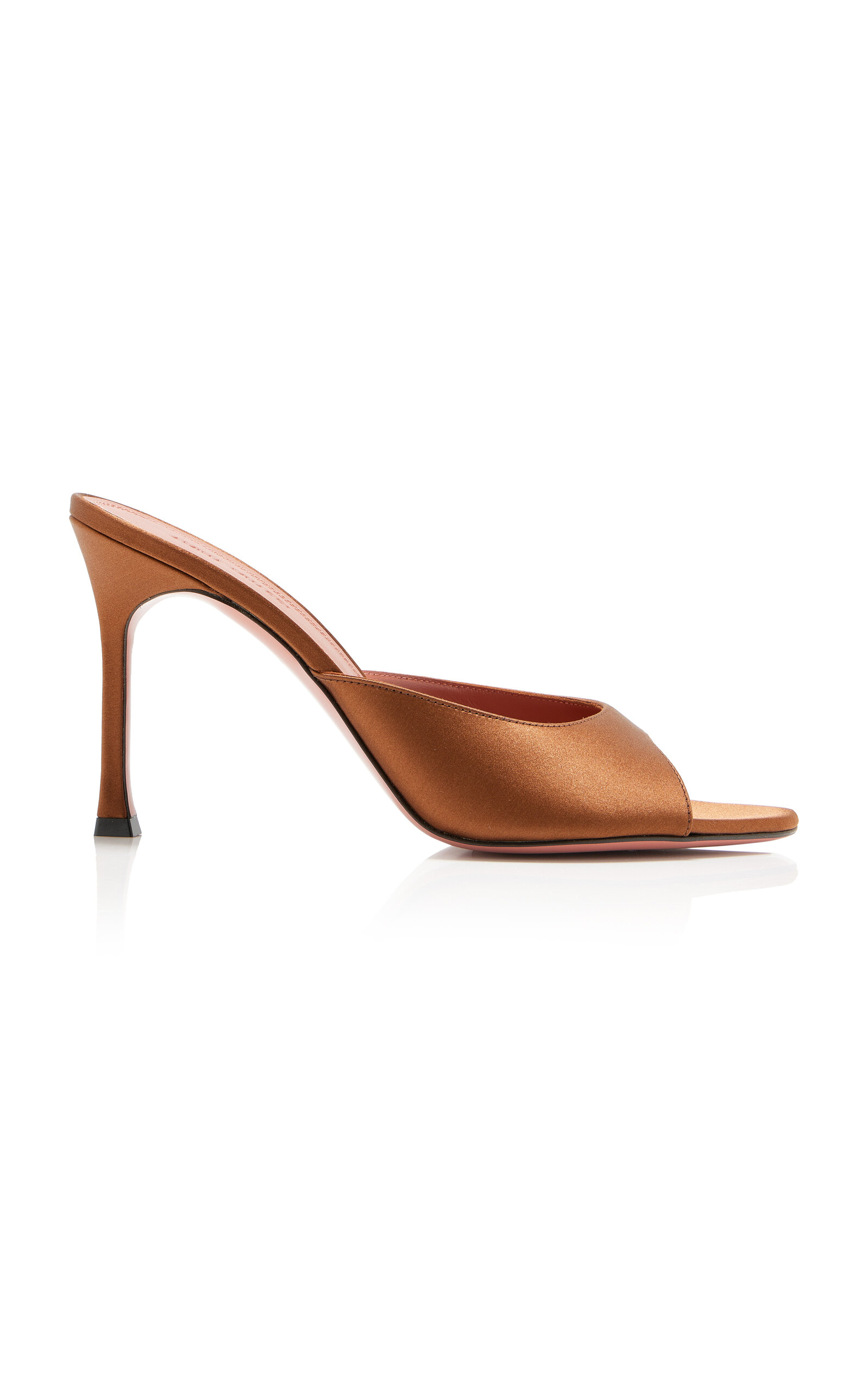 Amina Muaddi Alexa Satin Mules In Brown