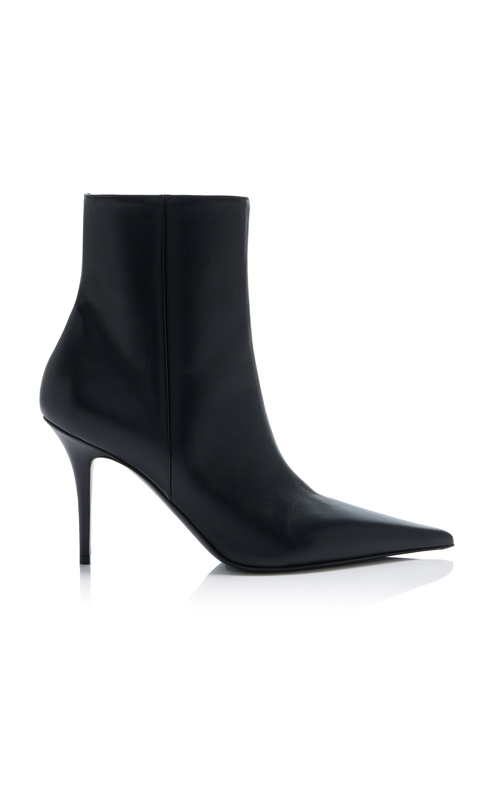 Amina Muaddi Barbara Leather Ankle Boots In Black