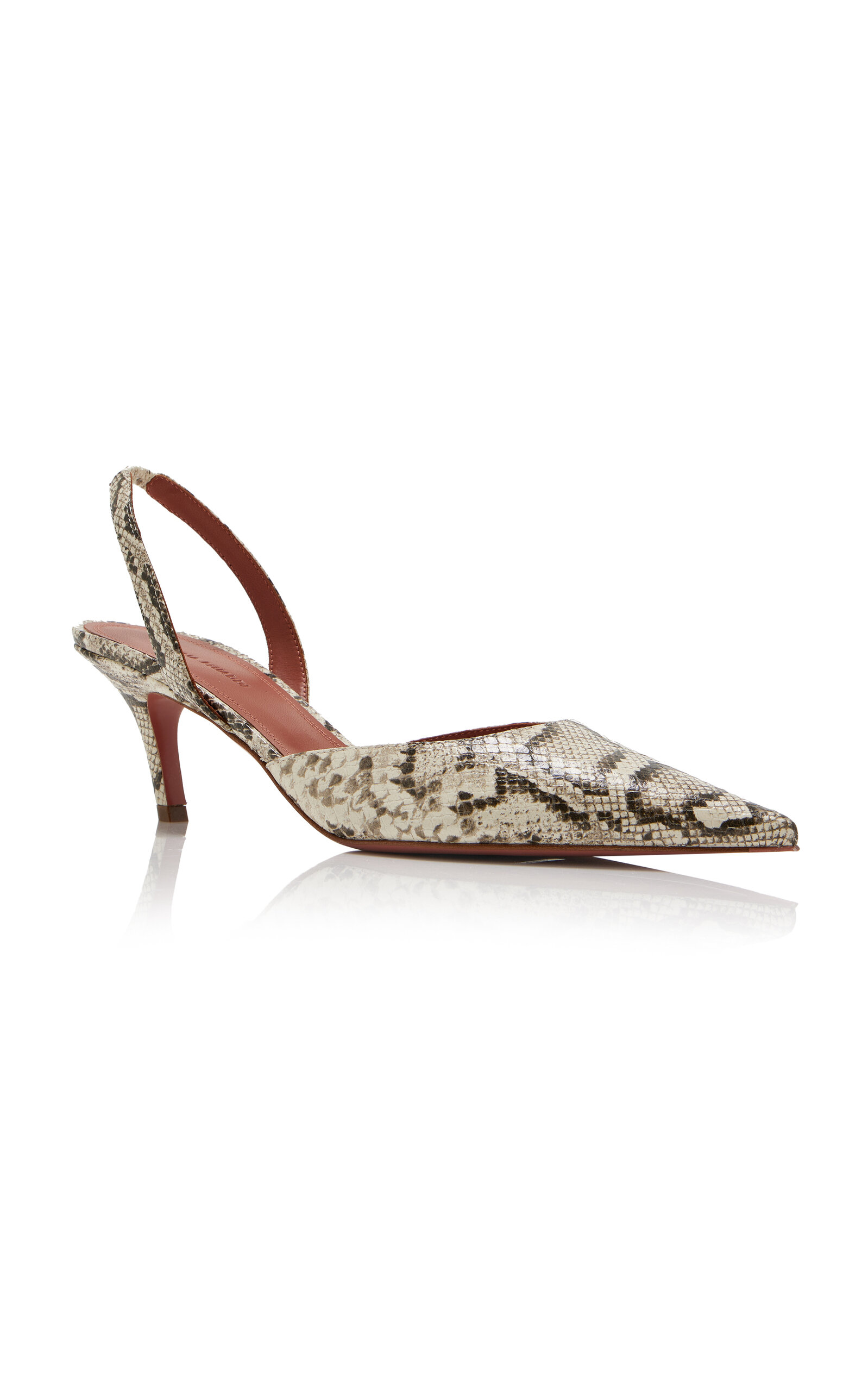 Sofia Snake-Effect Leather Slingback Pumps