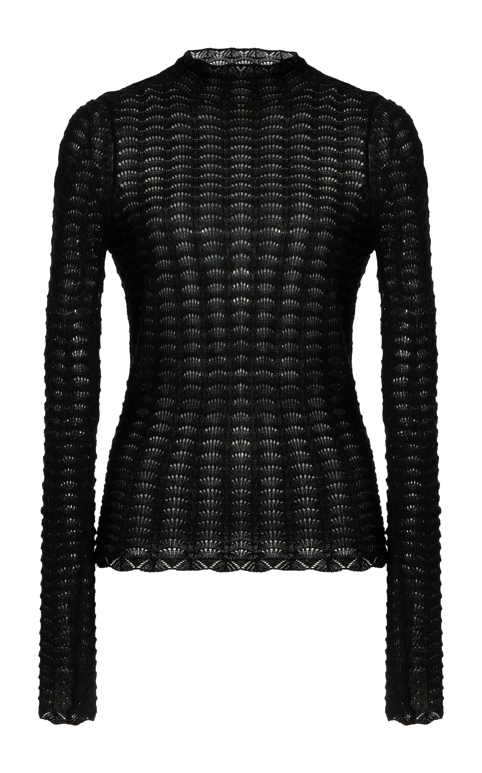 House of Dagmar Cotton-Blend Lace Top - Black