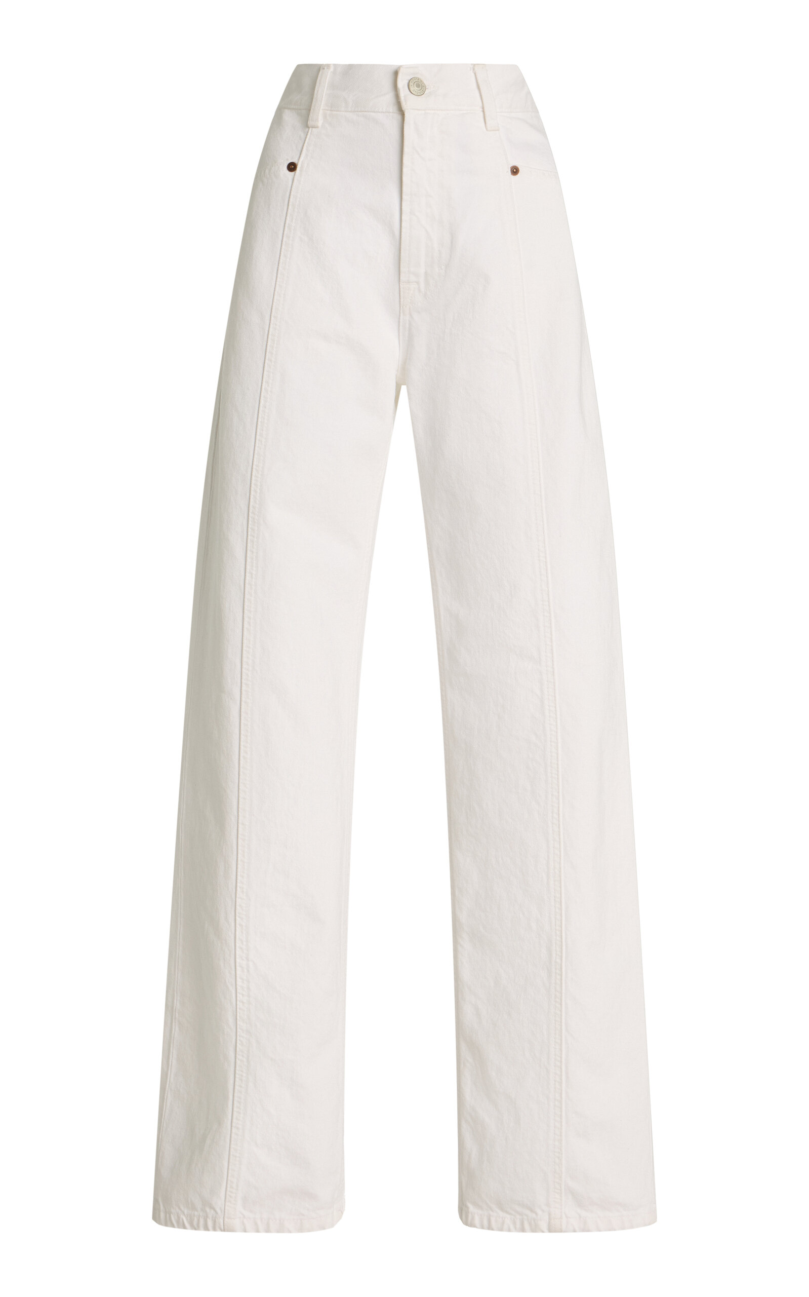 House of Dagmar Relaxed High-Rise Wide-Leg Jeans - White