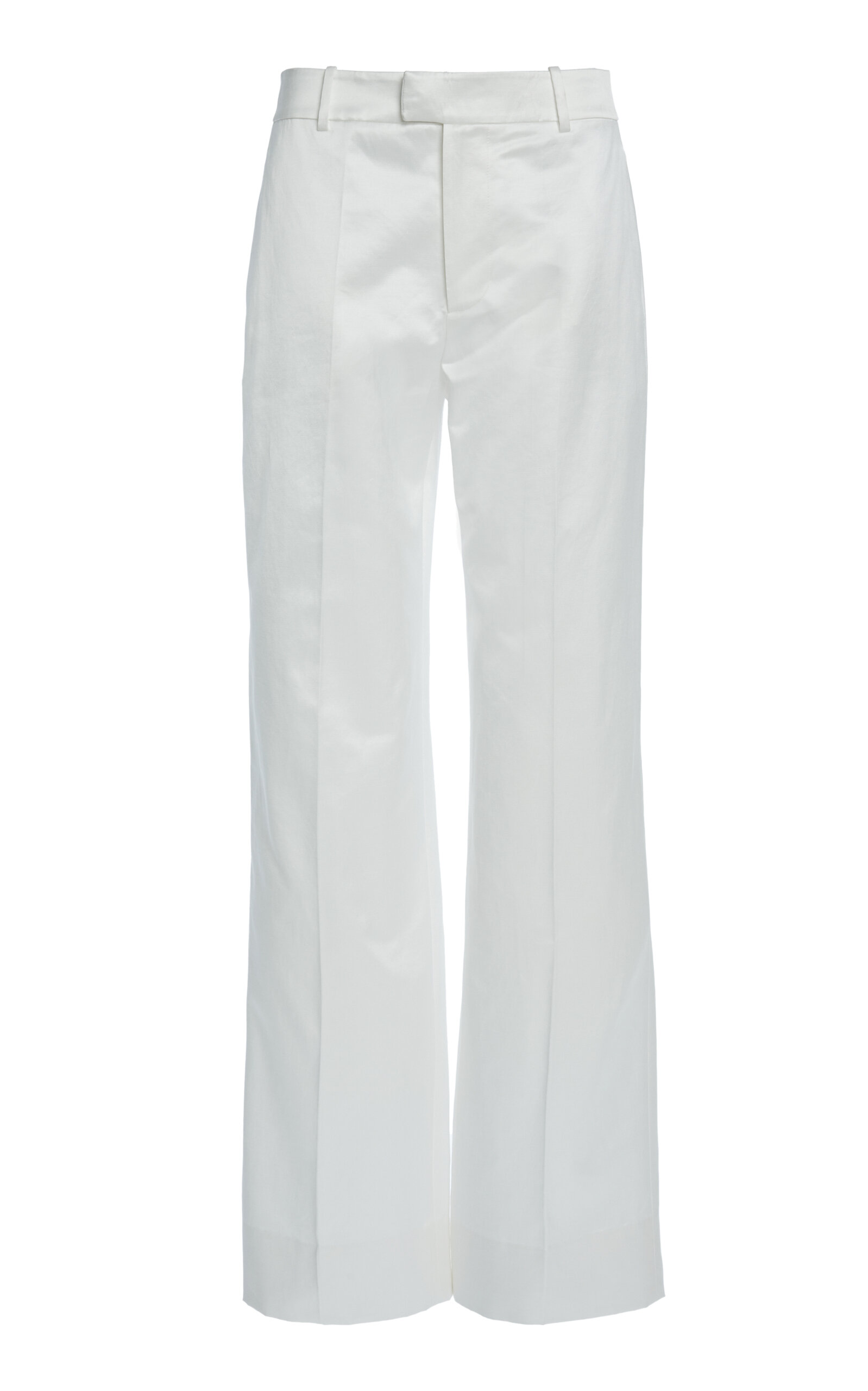 Del Core Low-rise Cotton-blend Wide-leg Pants In White