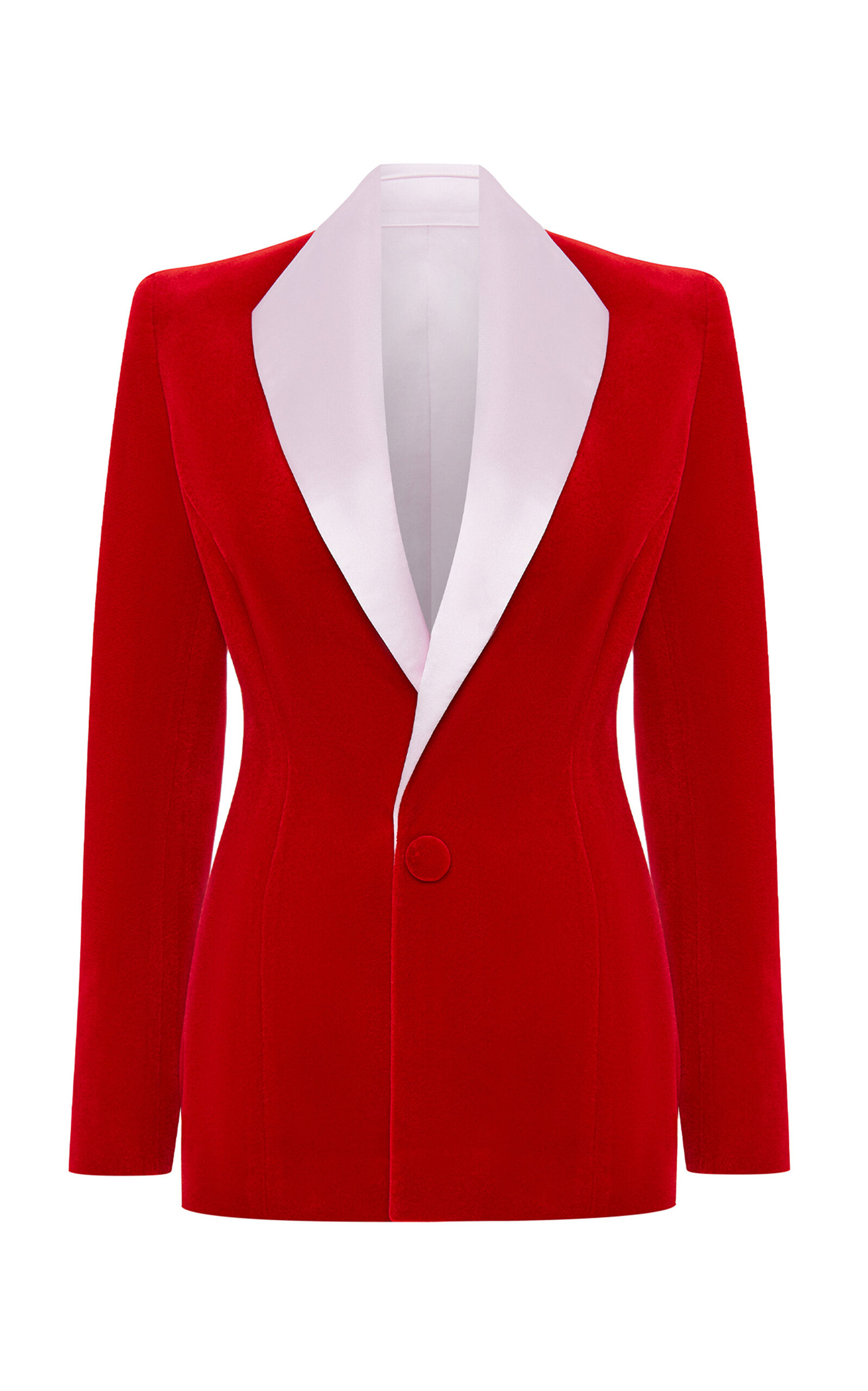 Rasario Satin-trimmed Velvet Blazer In Red