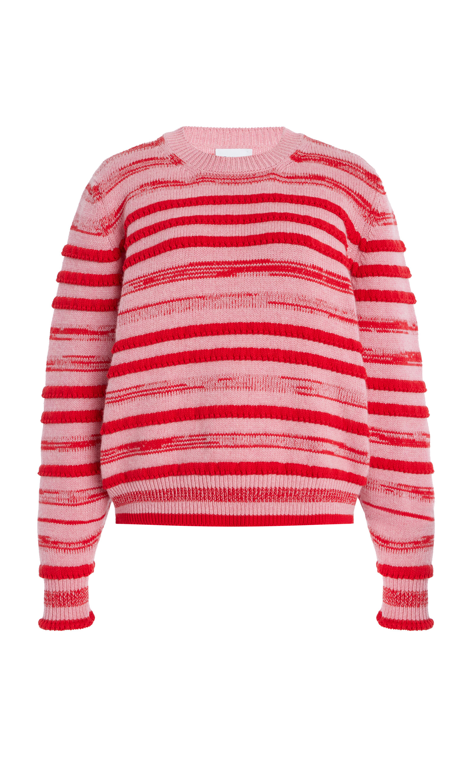 Barrie Ruffle-Striped Cashmere Sweater