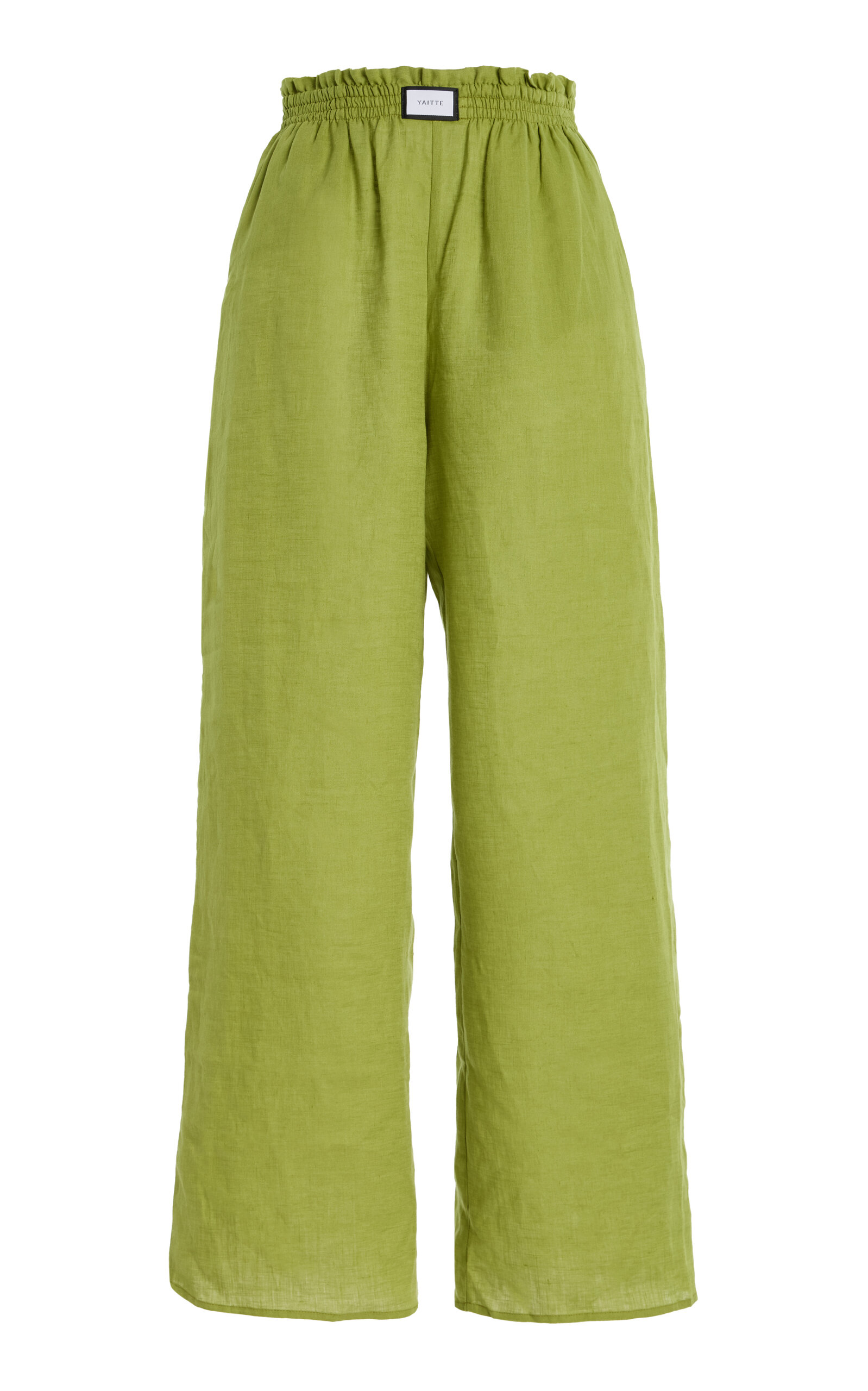 YAITTE Exclusive Janiero Linen Wide-Leg Pants - Green - XS