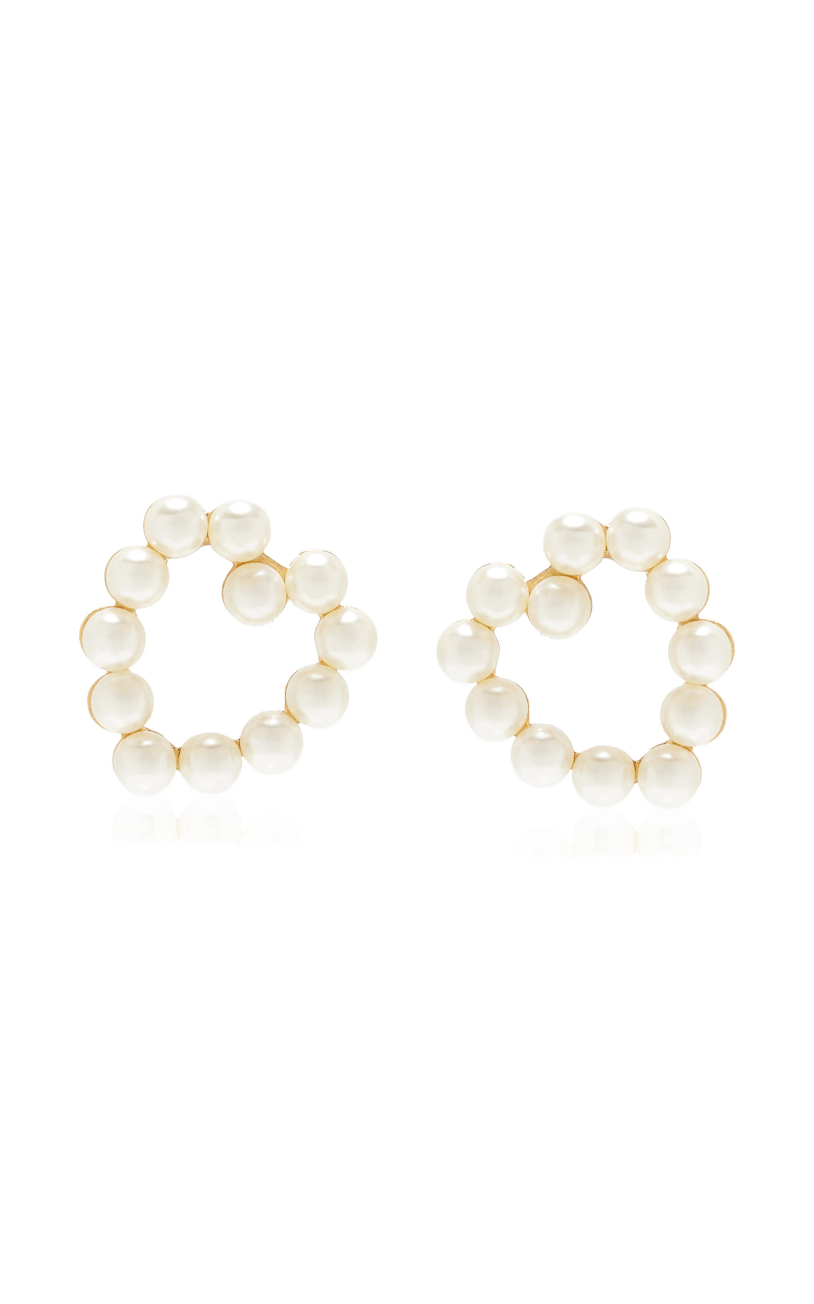 Jennifer Behr Pearl Heart Earrings In White