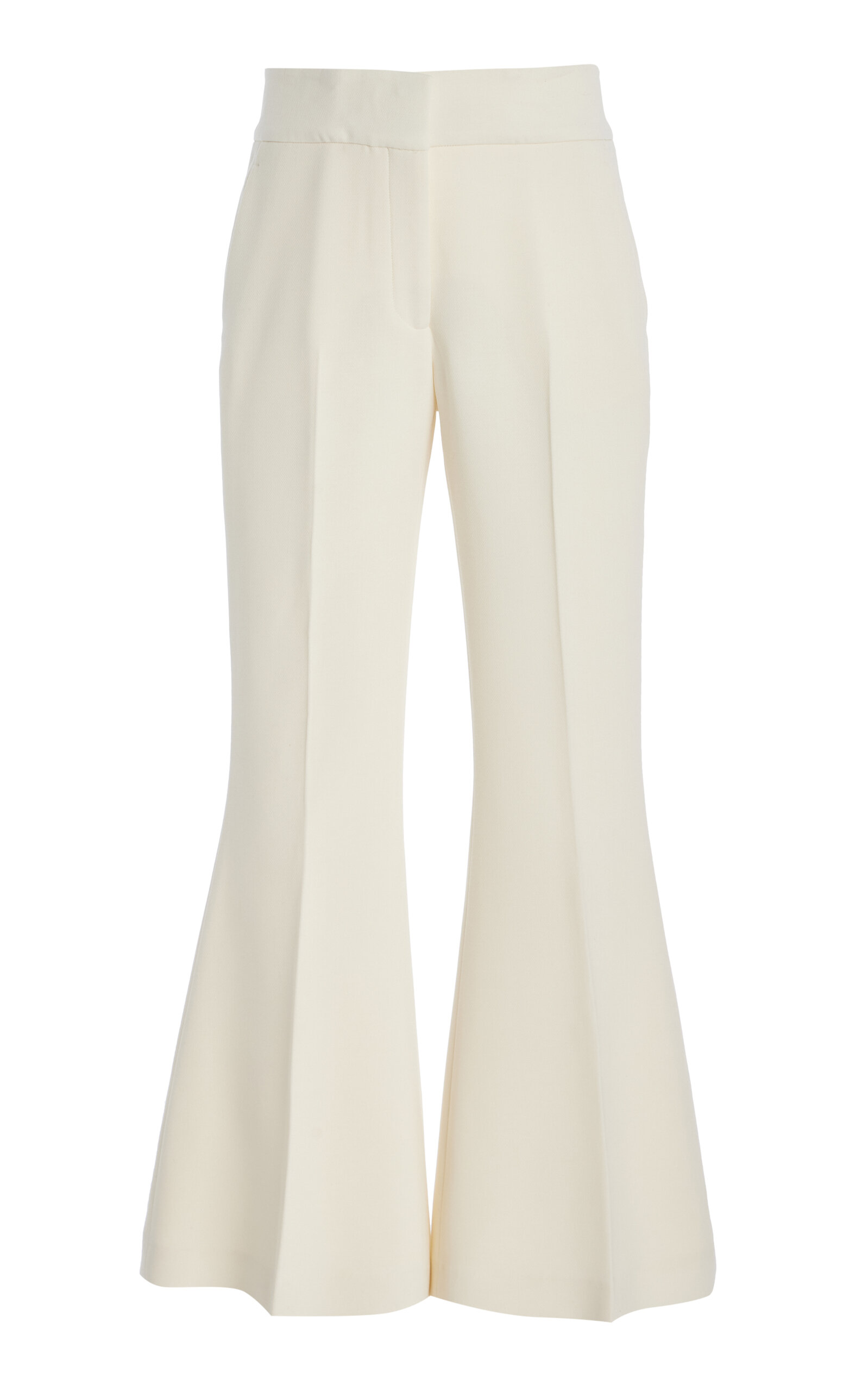 Gabriela Hearst Marsh Wool Crepe Flared Pants - Ivory