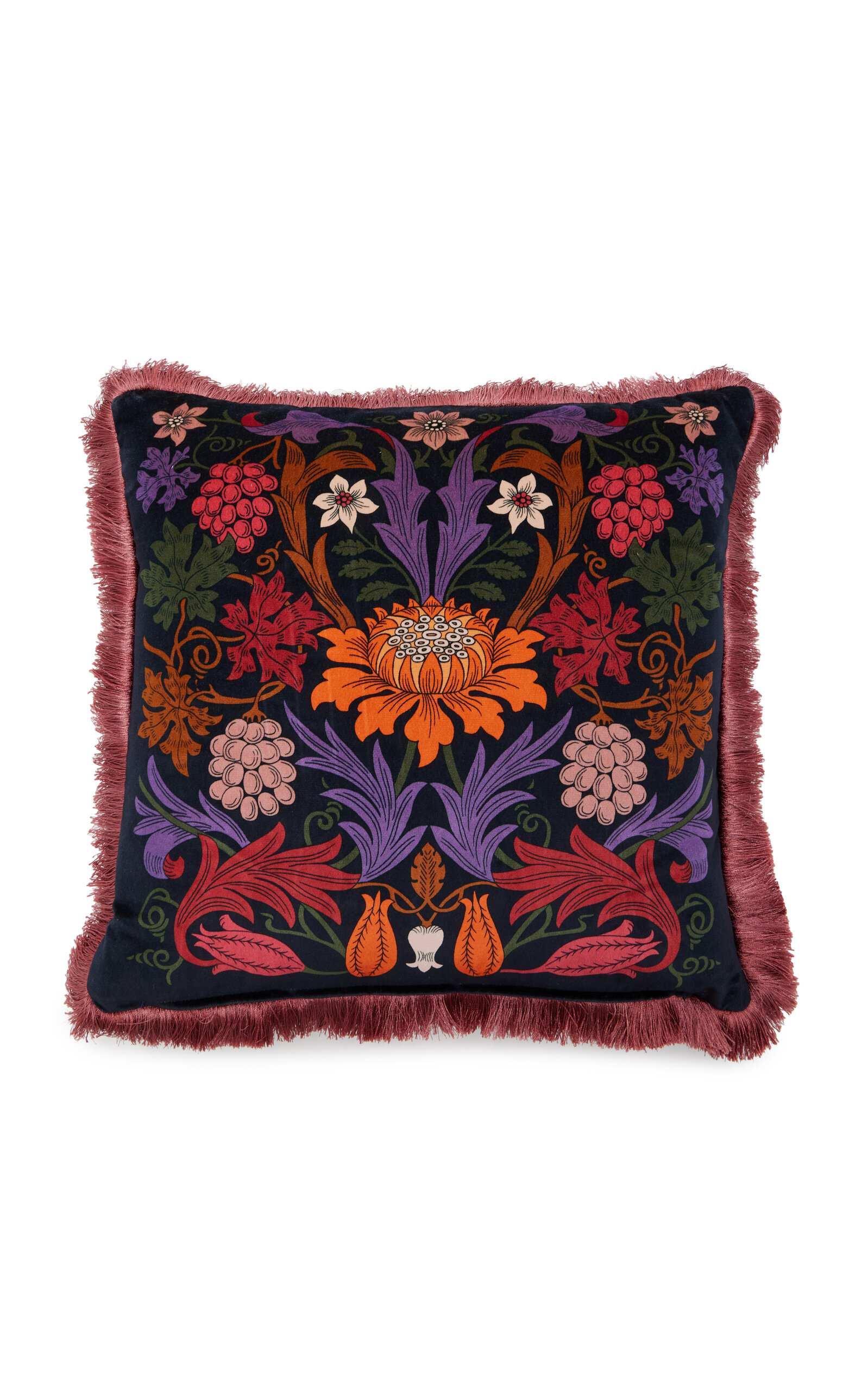 Liberty London Standen Fringed Printed-Velvet Cushion - Multi