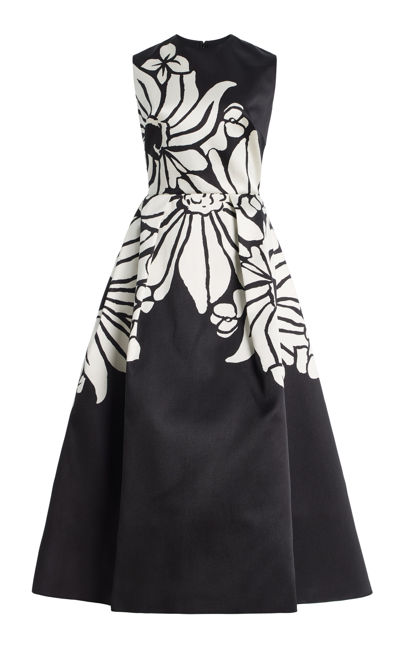 Elie Saab Printed Mikado Midi Dress
