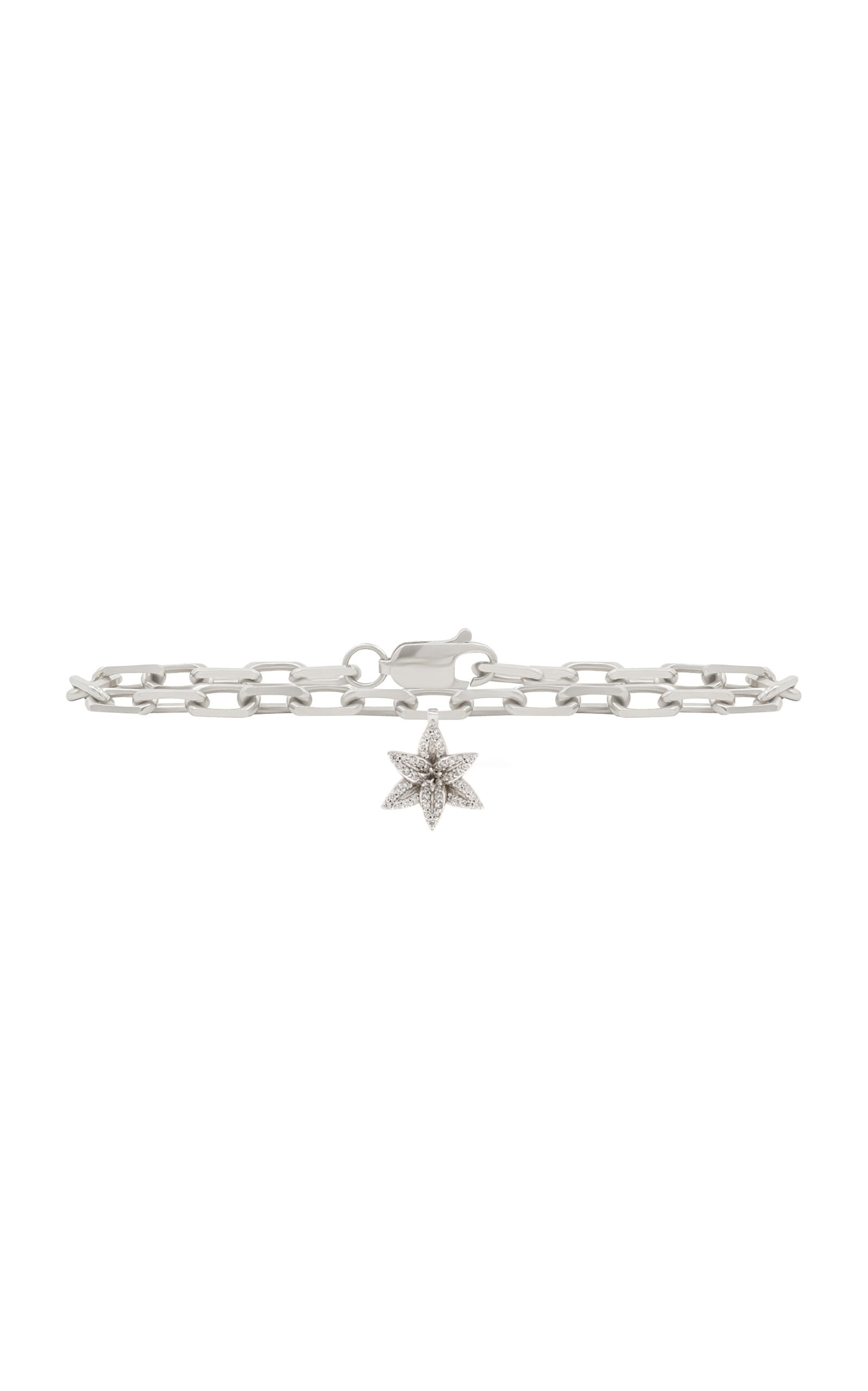 Flora Pave Lily 18K White Gold Diamond Bracelet