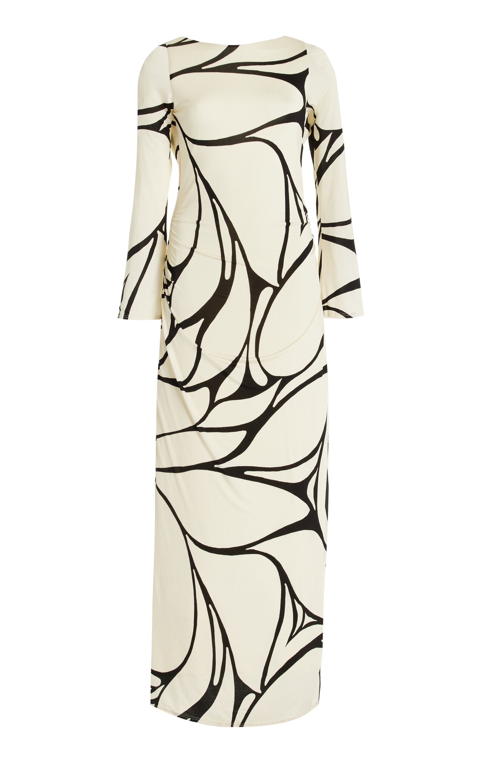Cala de la Cruz Malaga Jersey Maxi Dress - Black/white