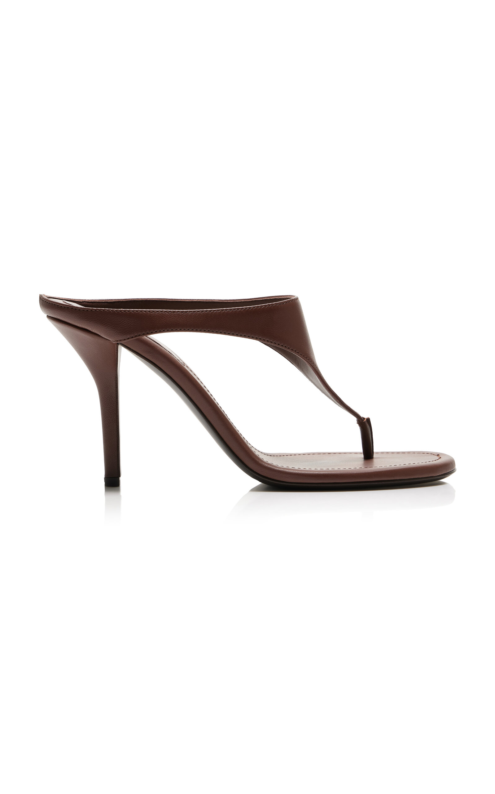 Shop Gia Borghini Lara Leather Thong Sandals In Brown