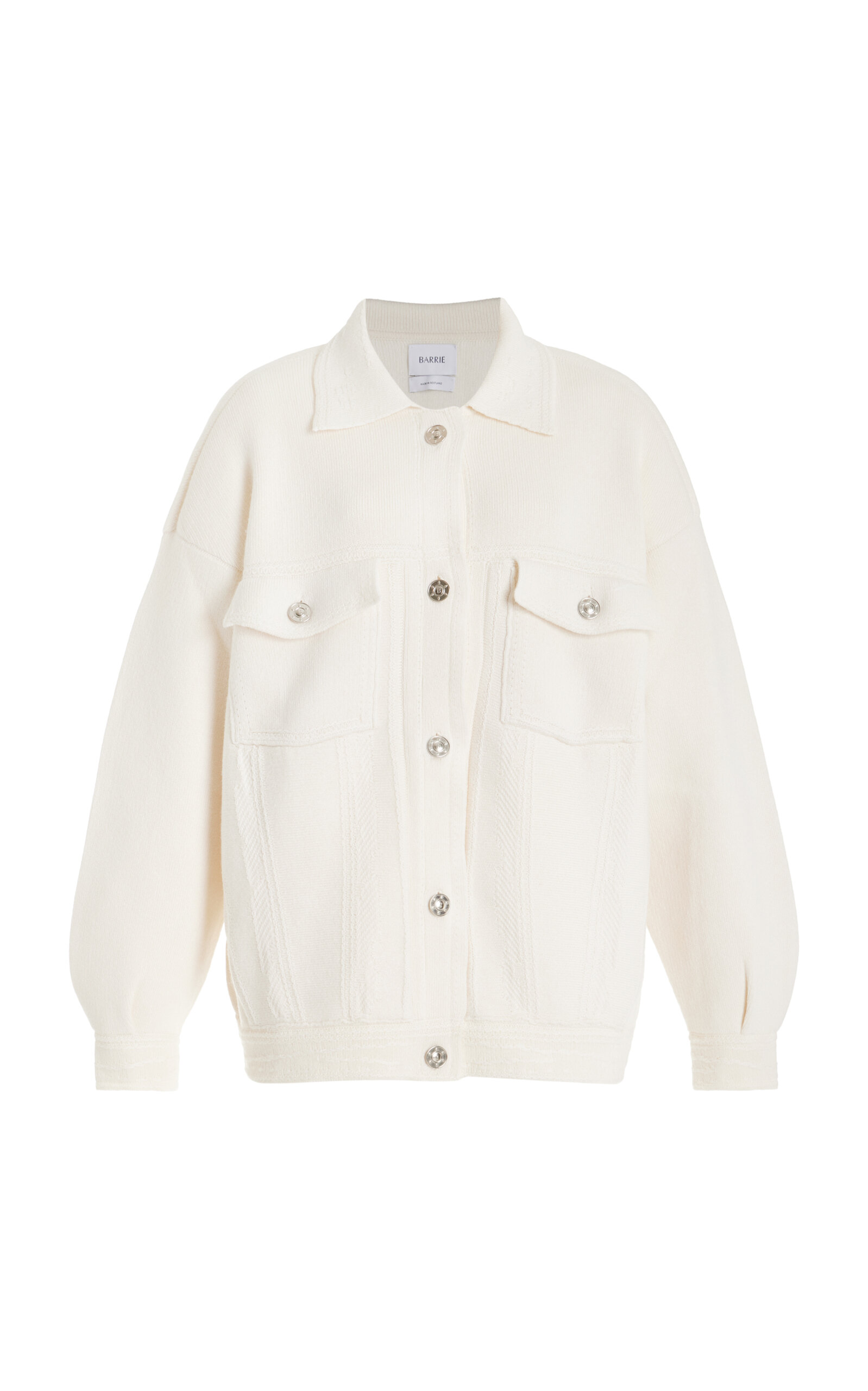 Barrie Oversized Cashmere Jacket In White
