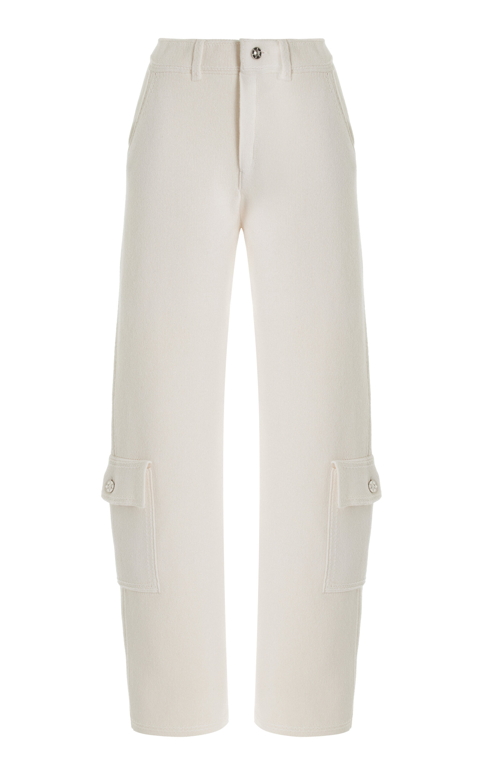 Barrie Aran-knit Cashmere Cargo Pants In White