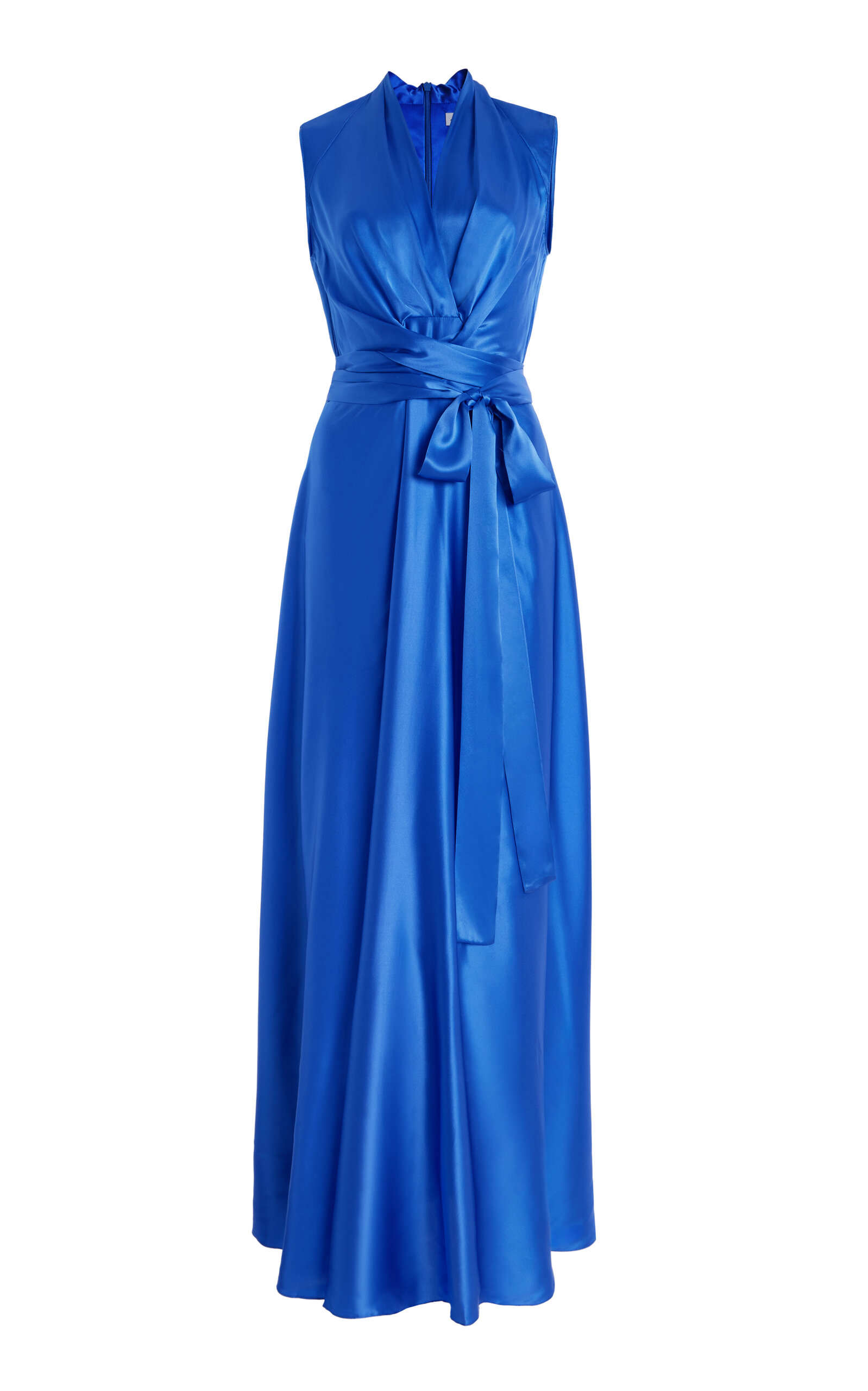 E.Stott Sadie Silk-Satin Maxi Dress - Blue