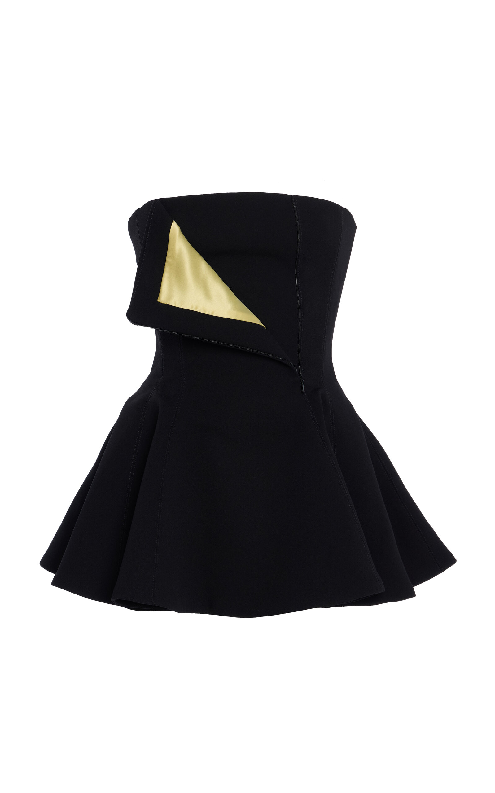 Burc Akyol Silk-trimmed Wool-cady Peplum Bustier Top In Black