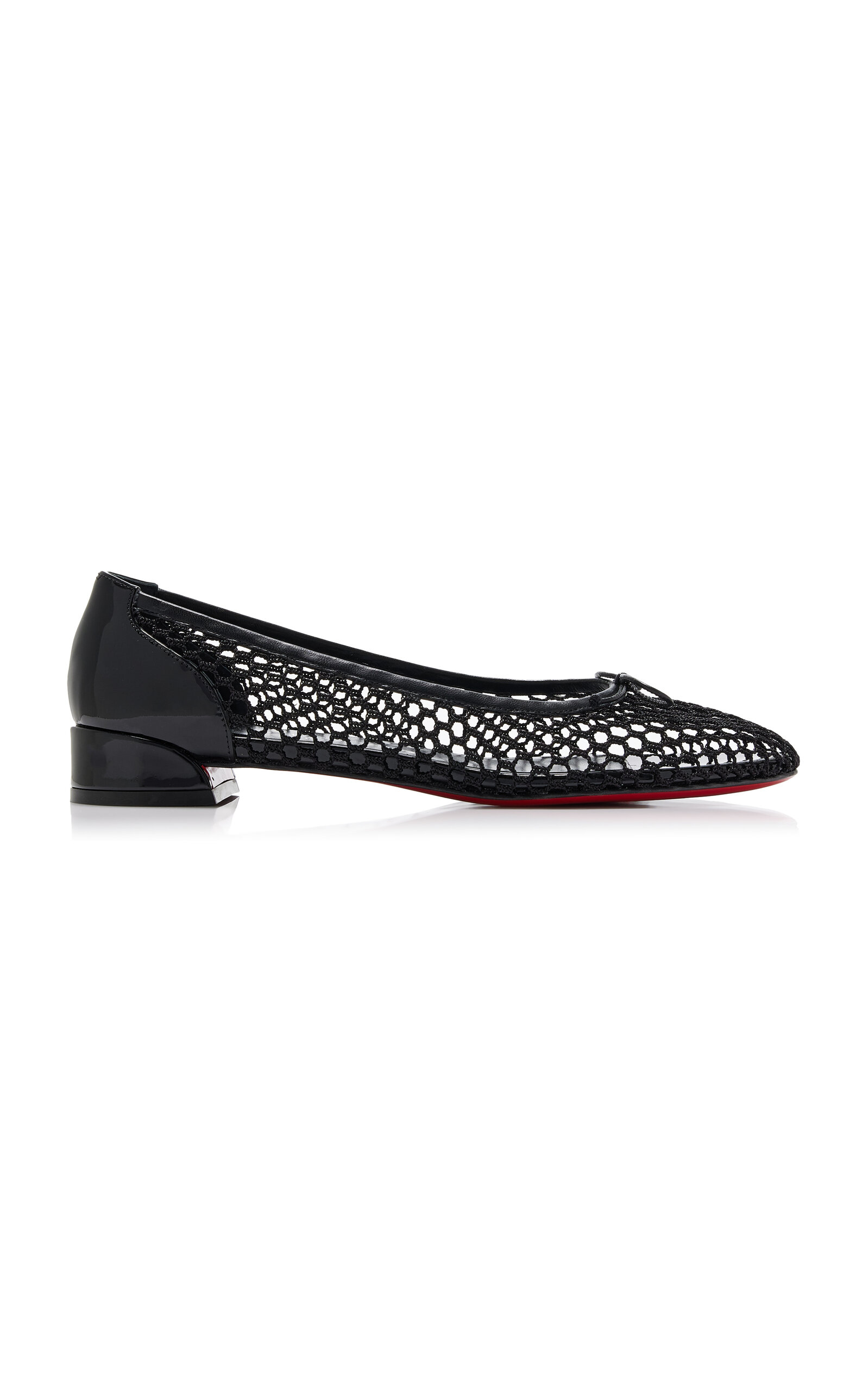 Christian Louboutin Sweetie Jane Mesh-cotton Ballet Flats