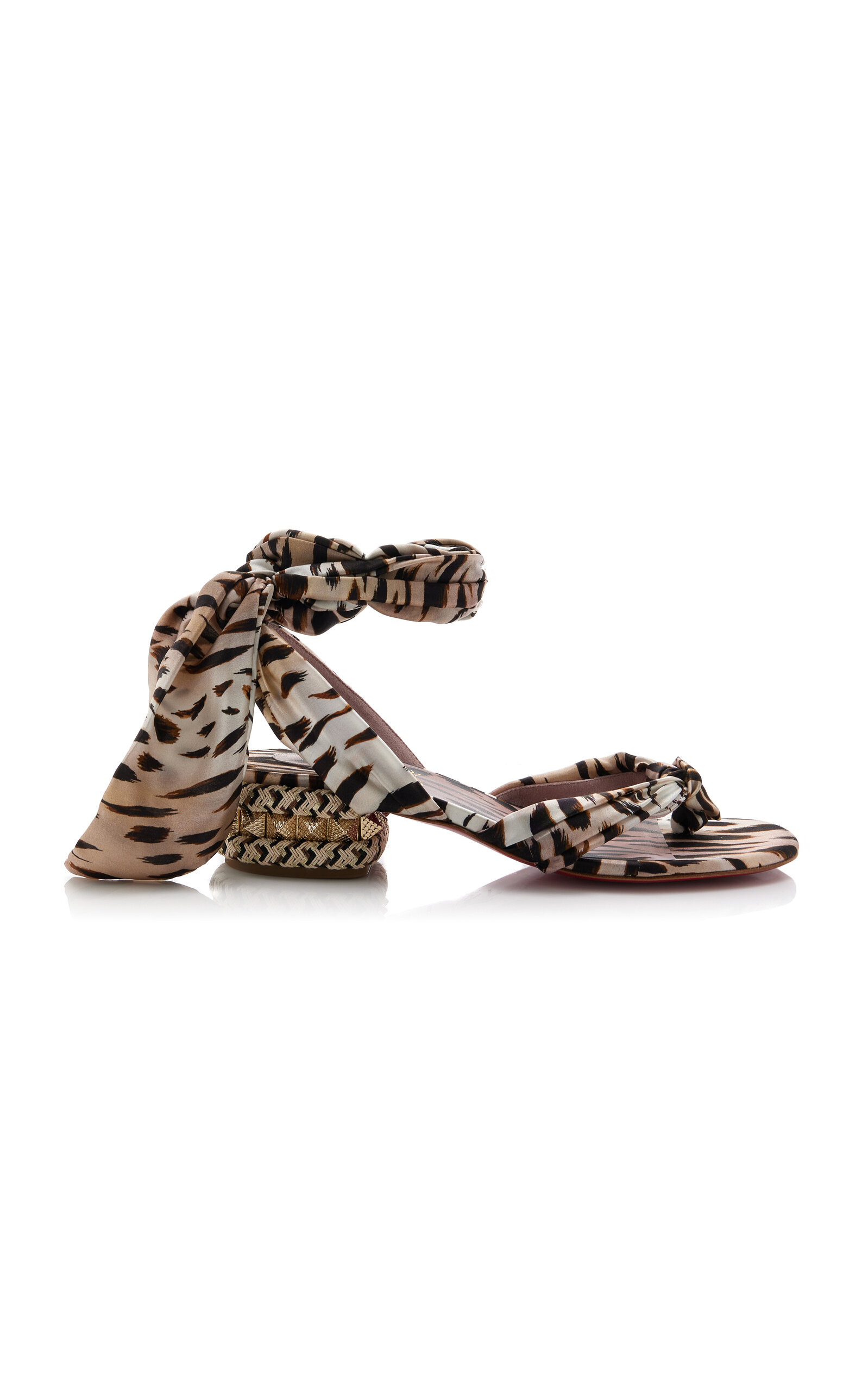 Christian Louboutin Pyra Du Desert Leopard Red Sole Sandals In Animal