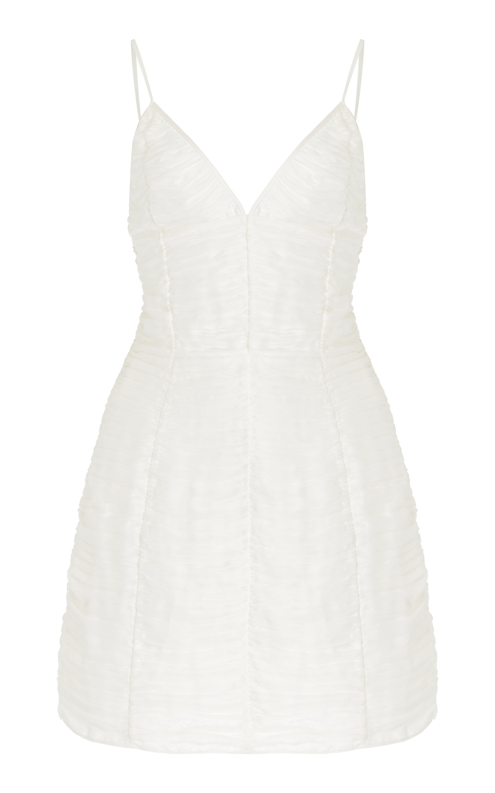 Moré Noir Mona Ruched Cotton-Silk Voile Mini Dress - Women's Clothing