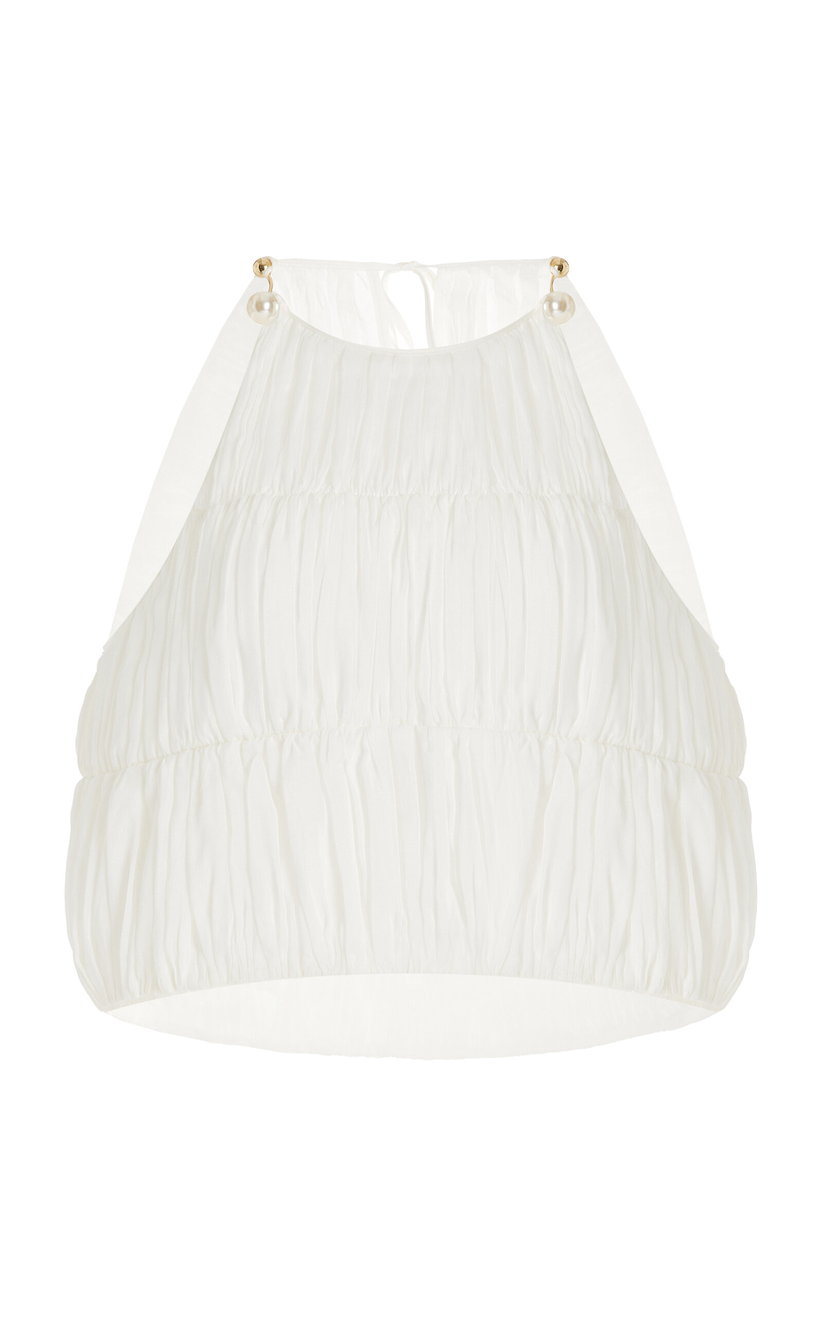 Moré Noir Léa Cotton-Silk Voile Top - White - XS