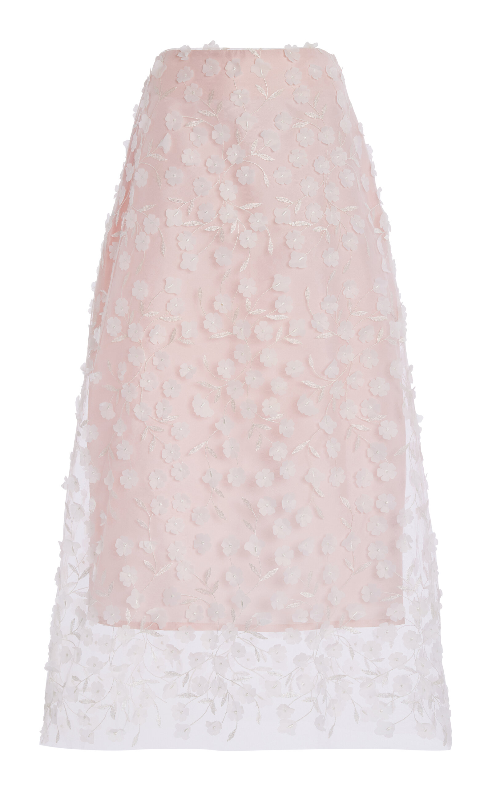 Marlies Grace Heather Floral-Appliquéd Tulle Midi Skirt