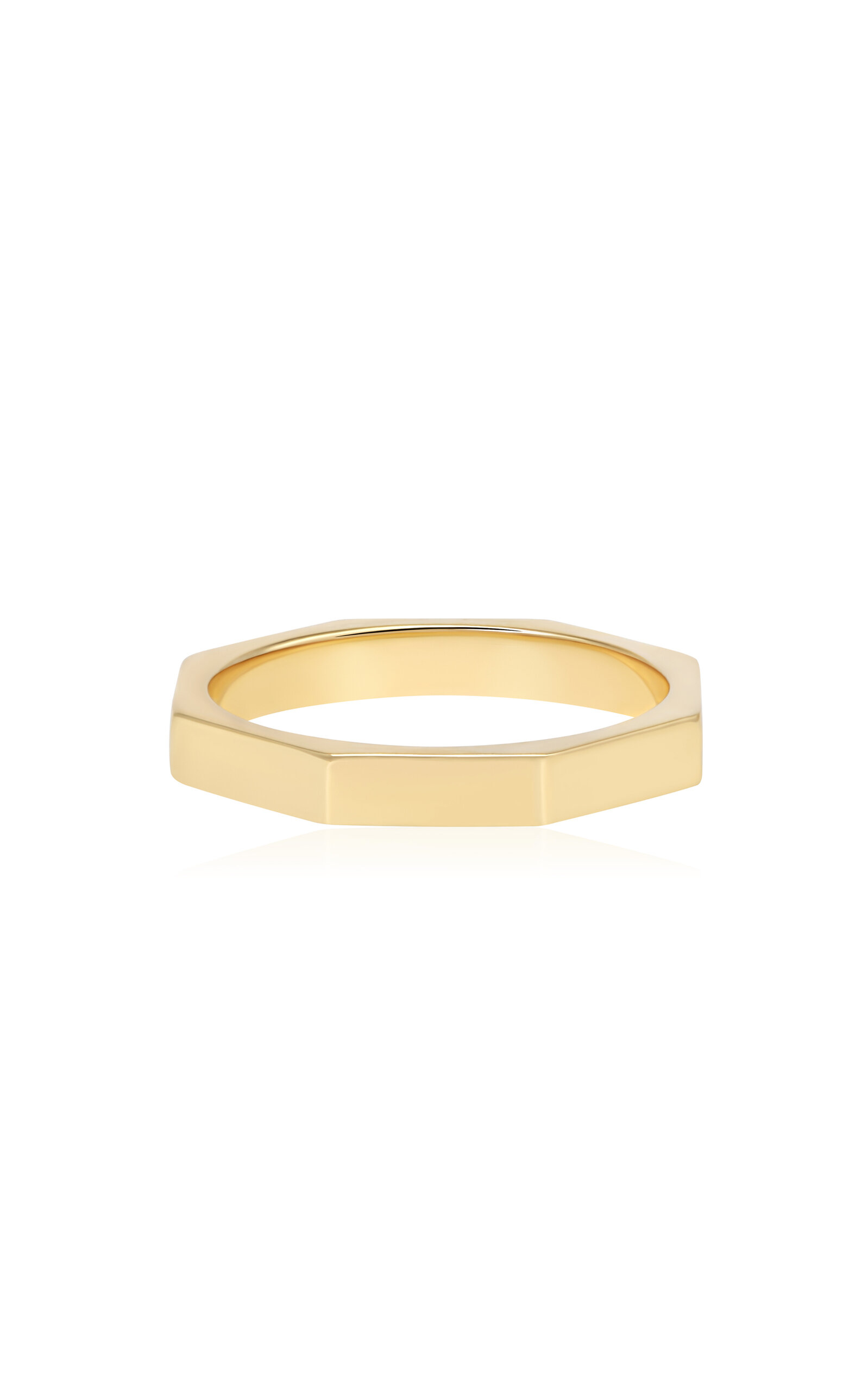 Finger Crossed Plain 18K Yellow Gold Ring