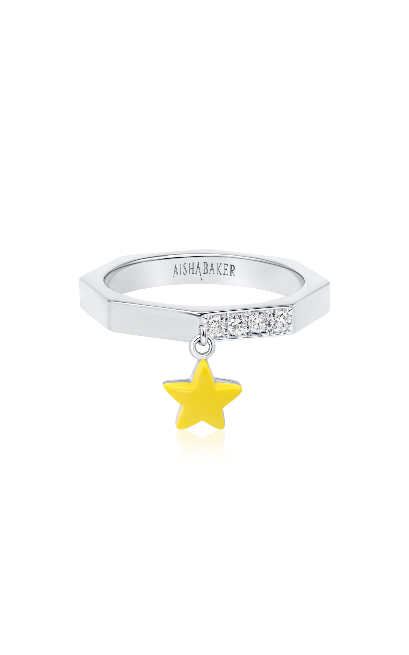How Charming Twinkle 18K White Gold Diamond And Enamel Ring