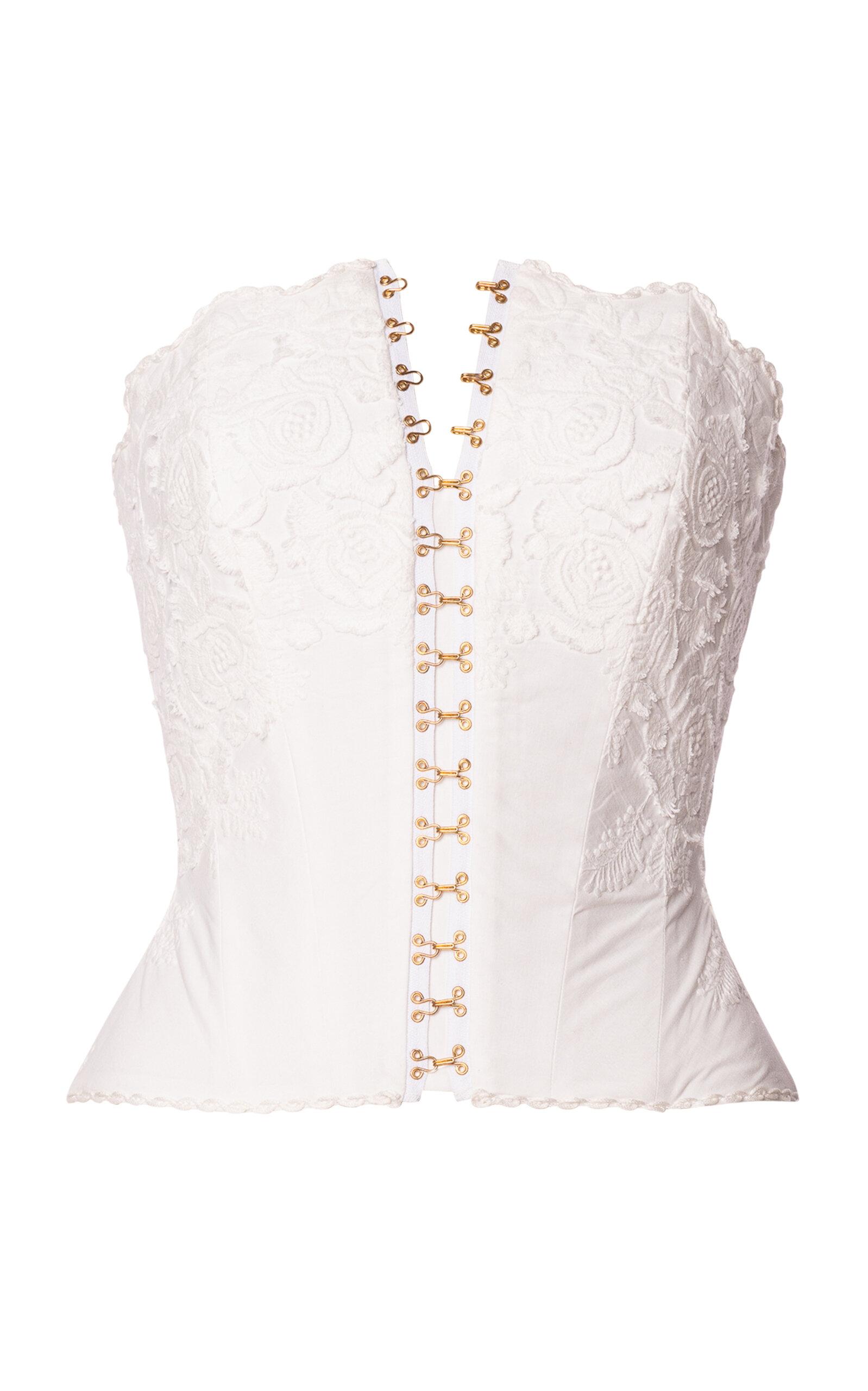 Lena Hoschek Victoria Cotton Lace-Up Corset Top