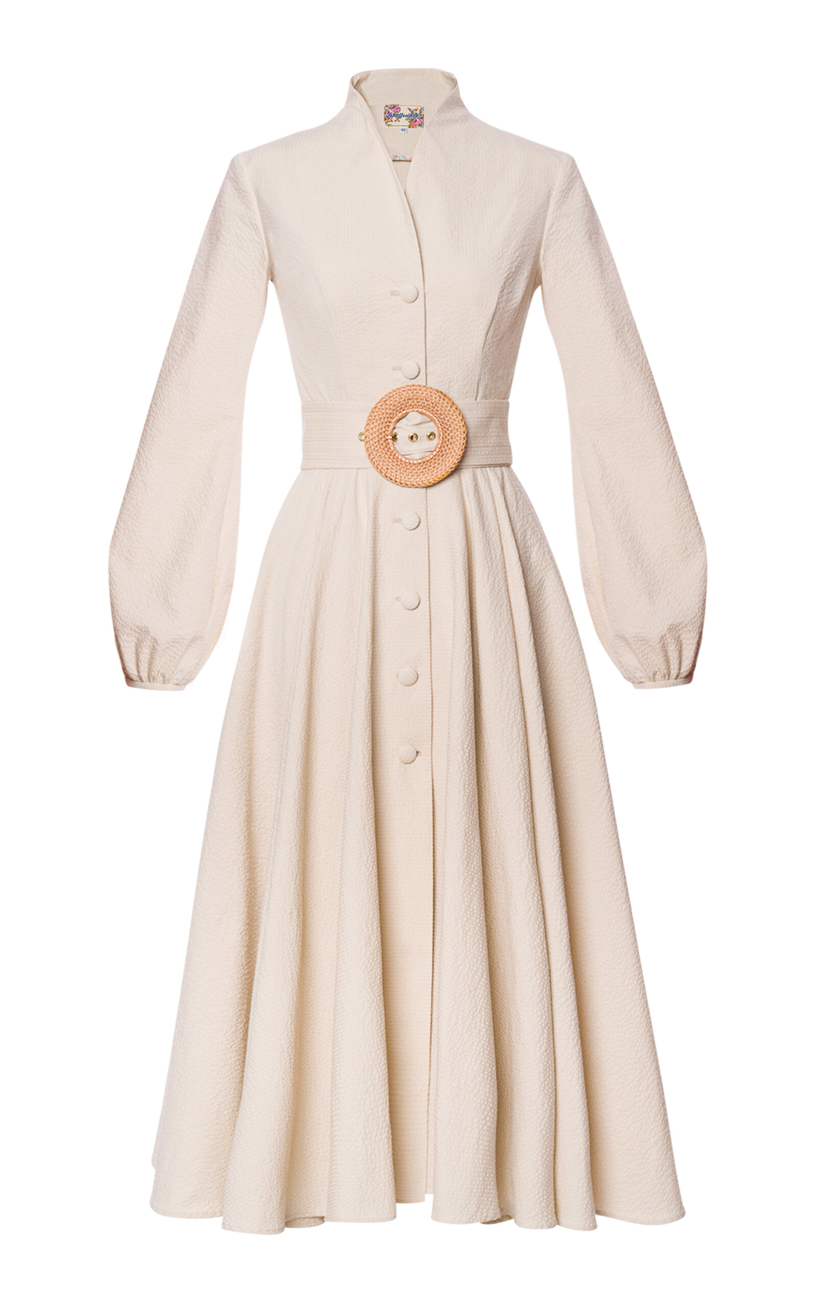 Eleanor Belted Cotton Midi Coat Dress
