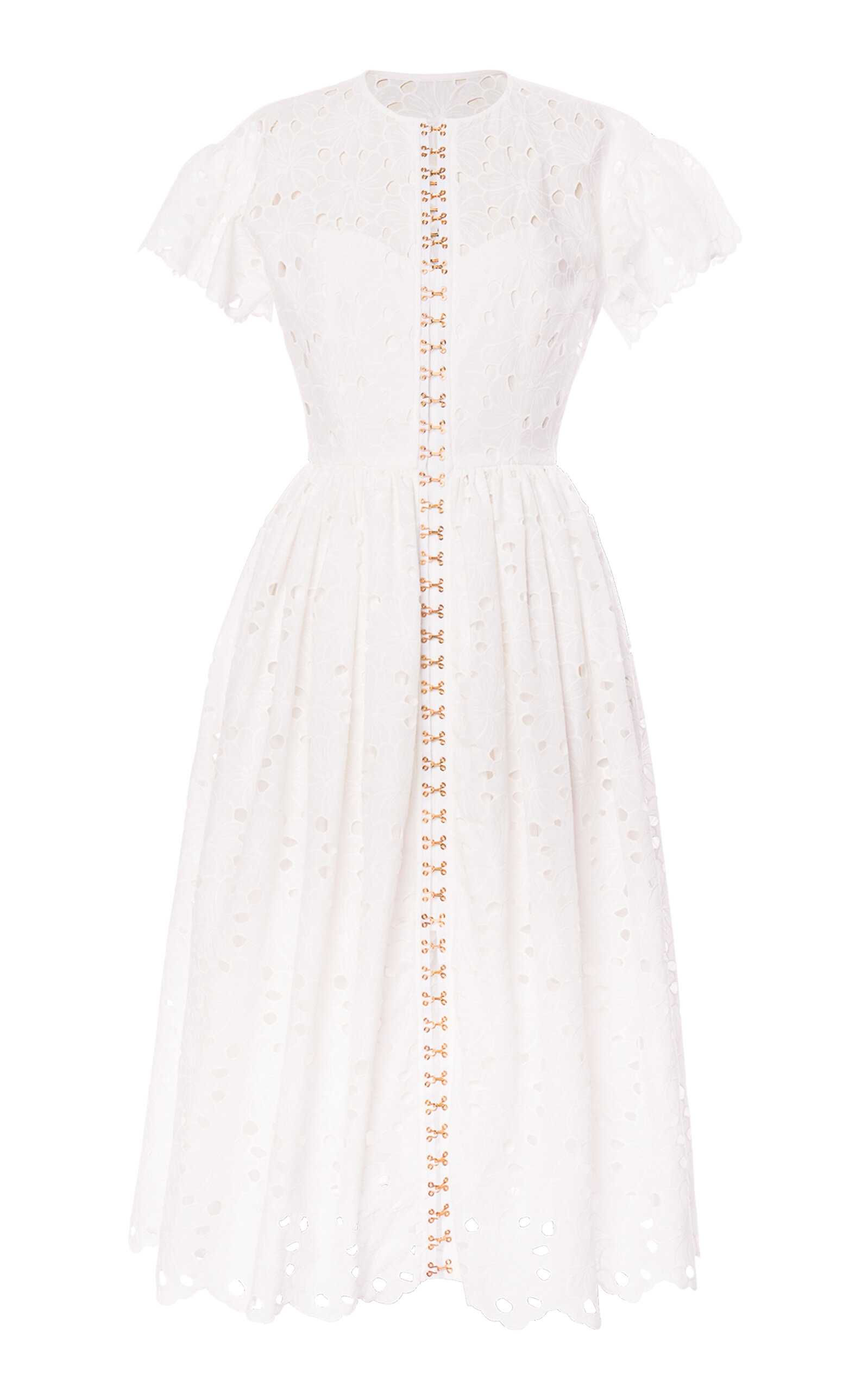 Serenity Cotton-Lace Drop-Waist Midi Dress