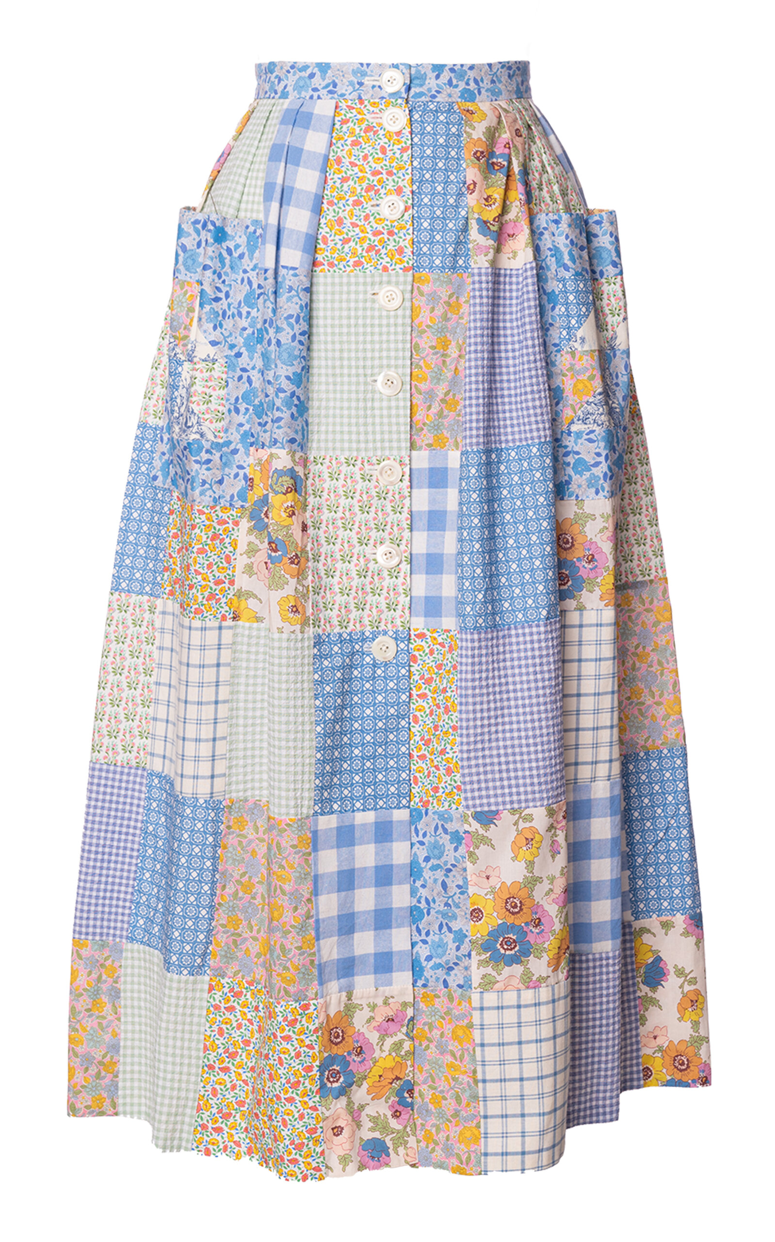 Lena Hoschek Cloud Nine Cotton Quilted A-Line Midi Skirt