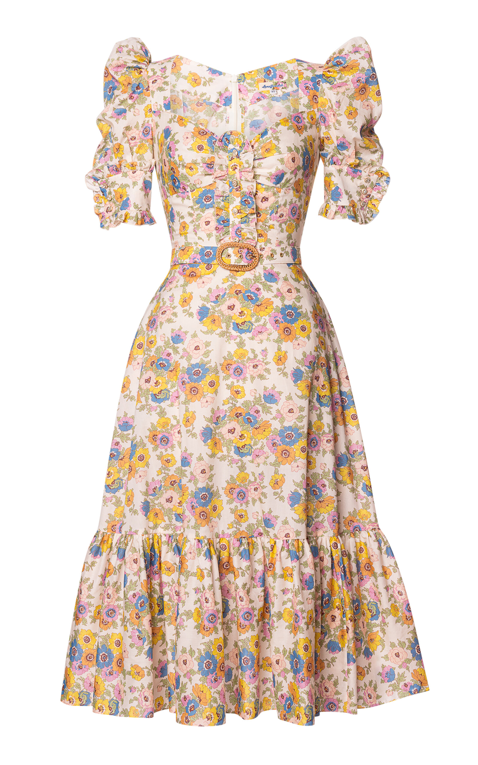 Lena Hoschek Inner Child Cotton Mutton Sleeve Midi Dress