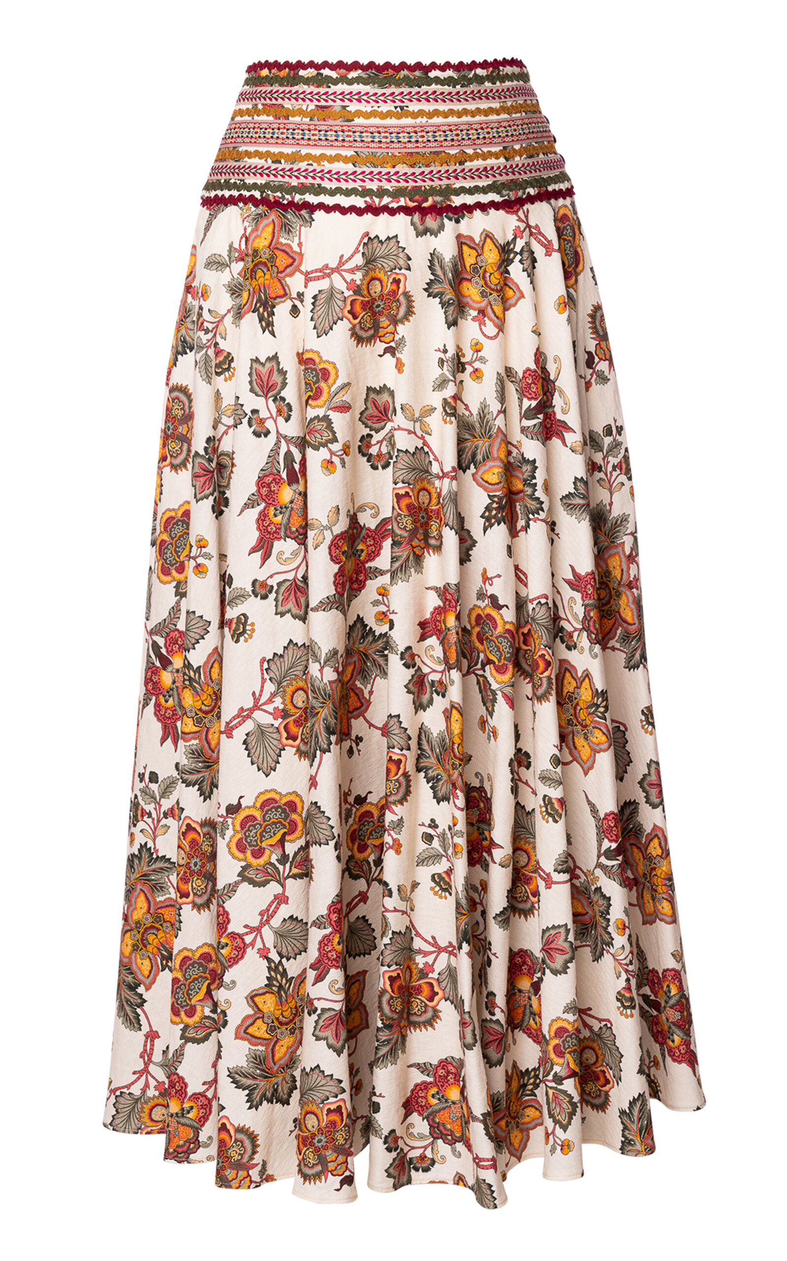 Lena Hoschek Caroline Cotton Midi Skirt In Orange