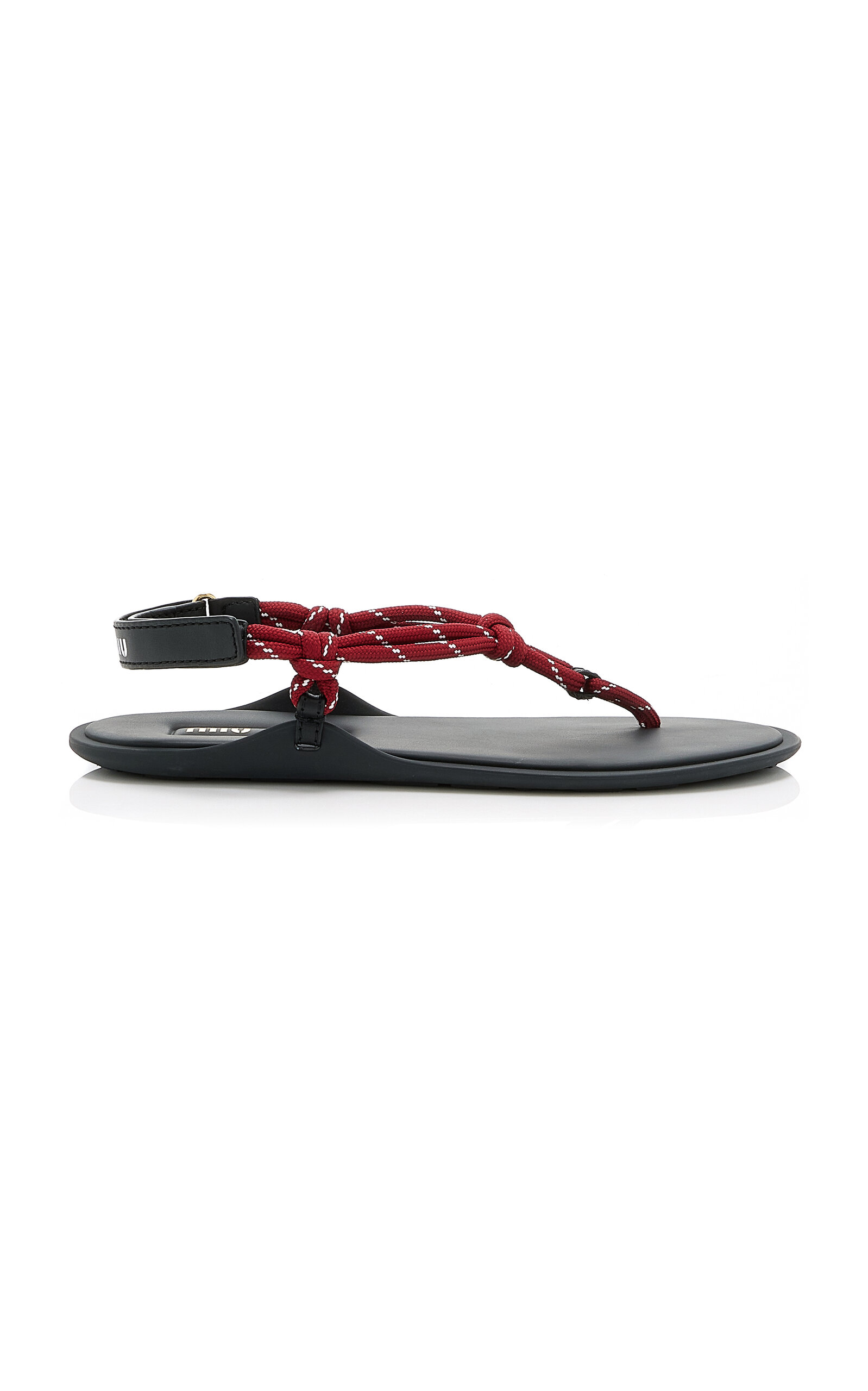 Shop Miu Miu Rope Sandals In Red