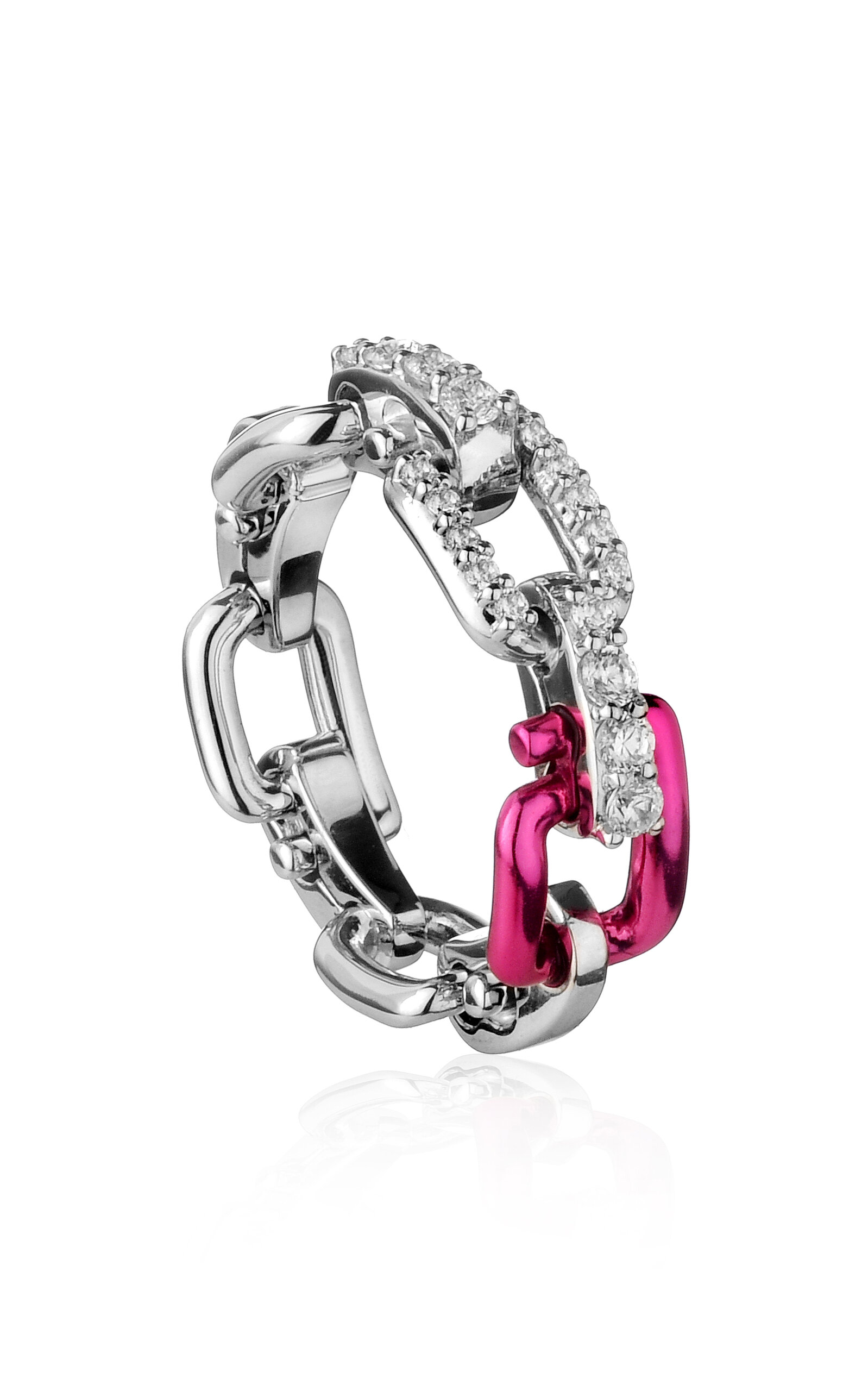 Eéra 18k White Gold Reine Ring In Silver