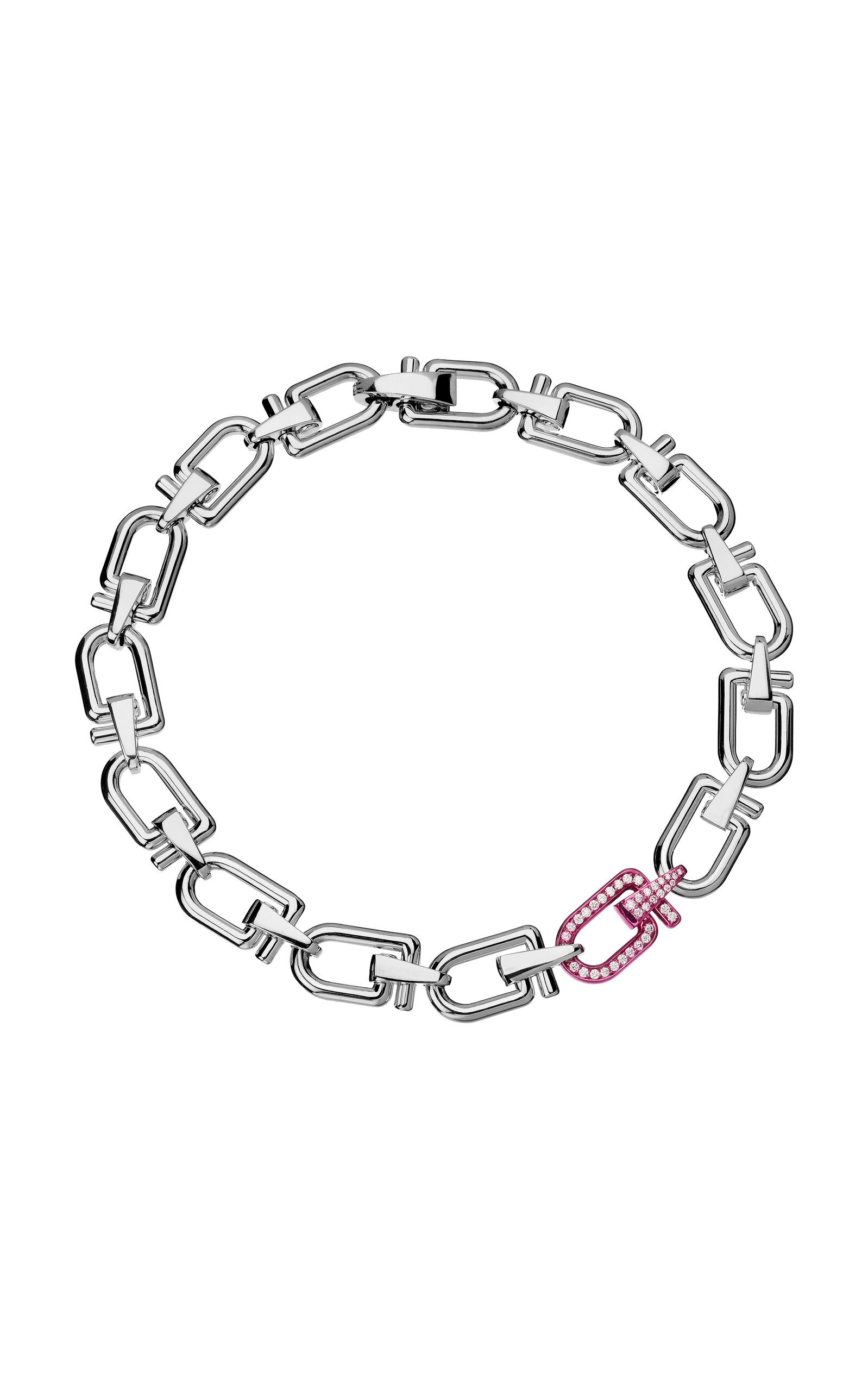 18k White Gold And Silver Diamond Necklace