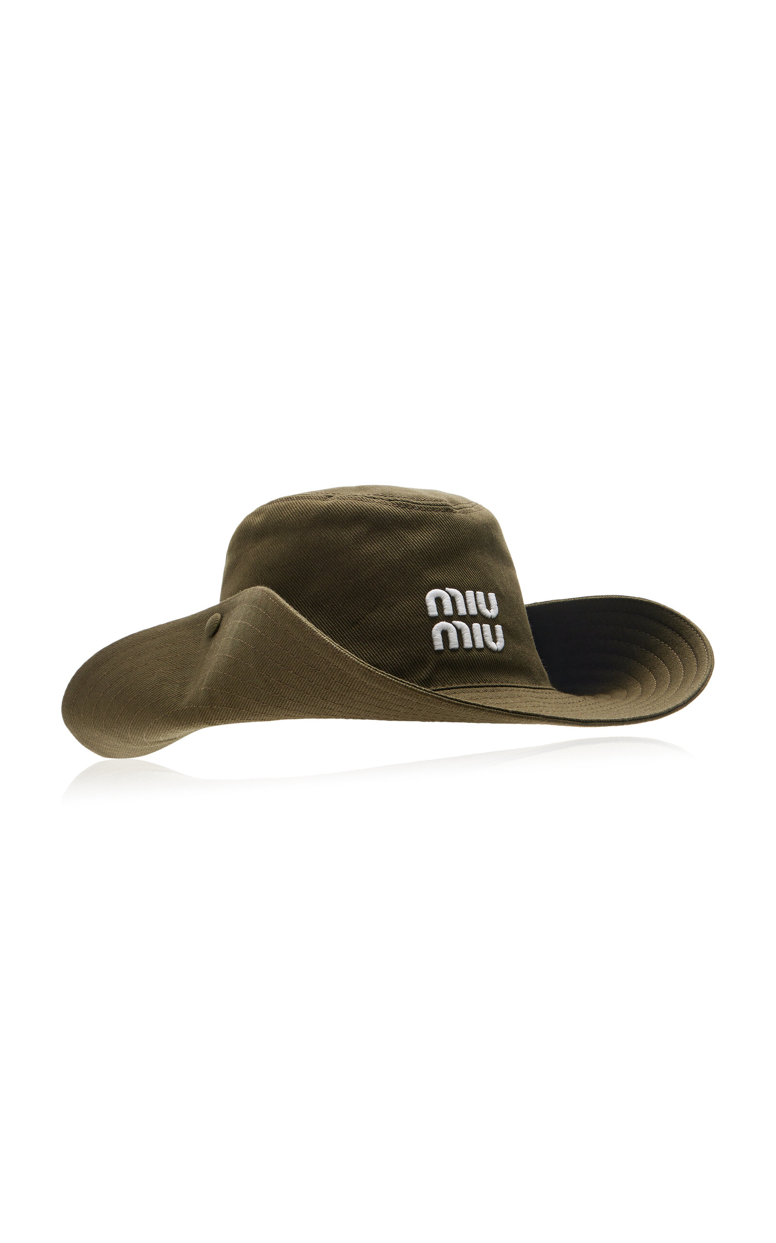 Miu Miu Cotton Drill Cowboy Hat In Green