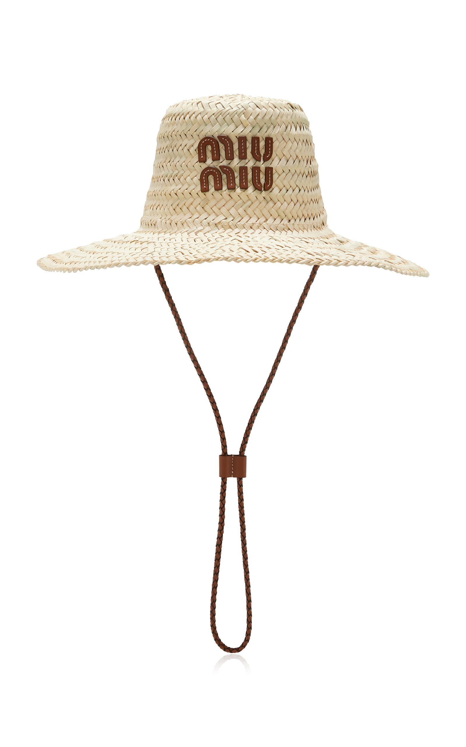 Miu Miu Straw Sun Hat - Neutral - OS - Women's Accessories