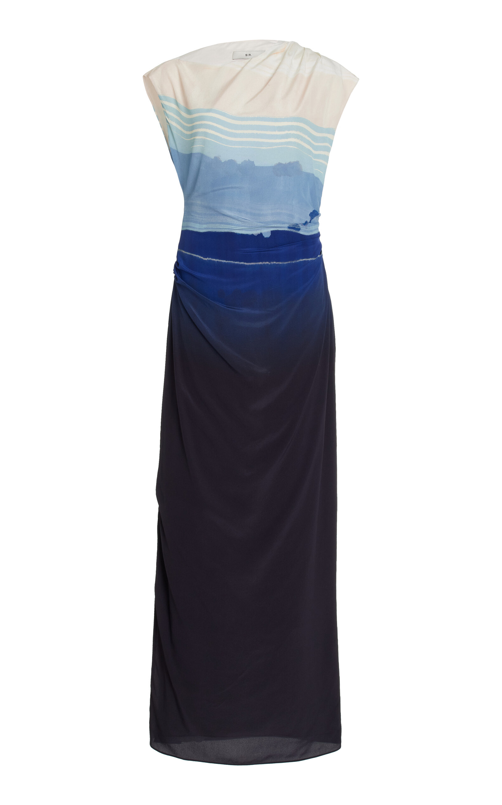 SIR Mariner Silk Midi Dress - Blue