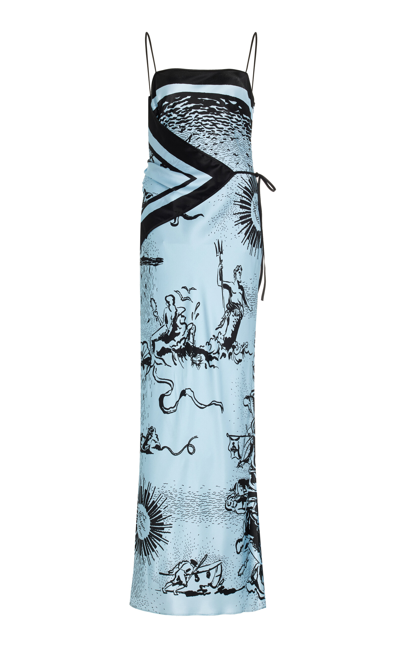 SIR Dreamwood Silk Midi Dress - Blue