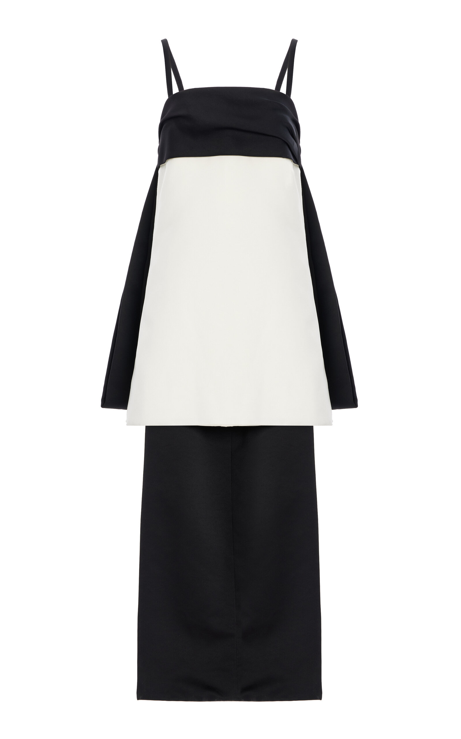 Delphine Cleo Cape-Detailed Satin Mini Dress - Black/white
