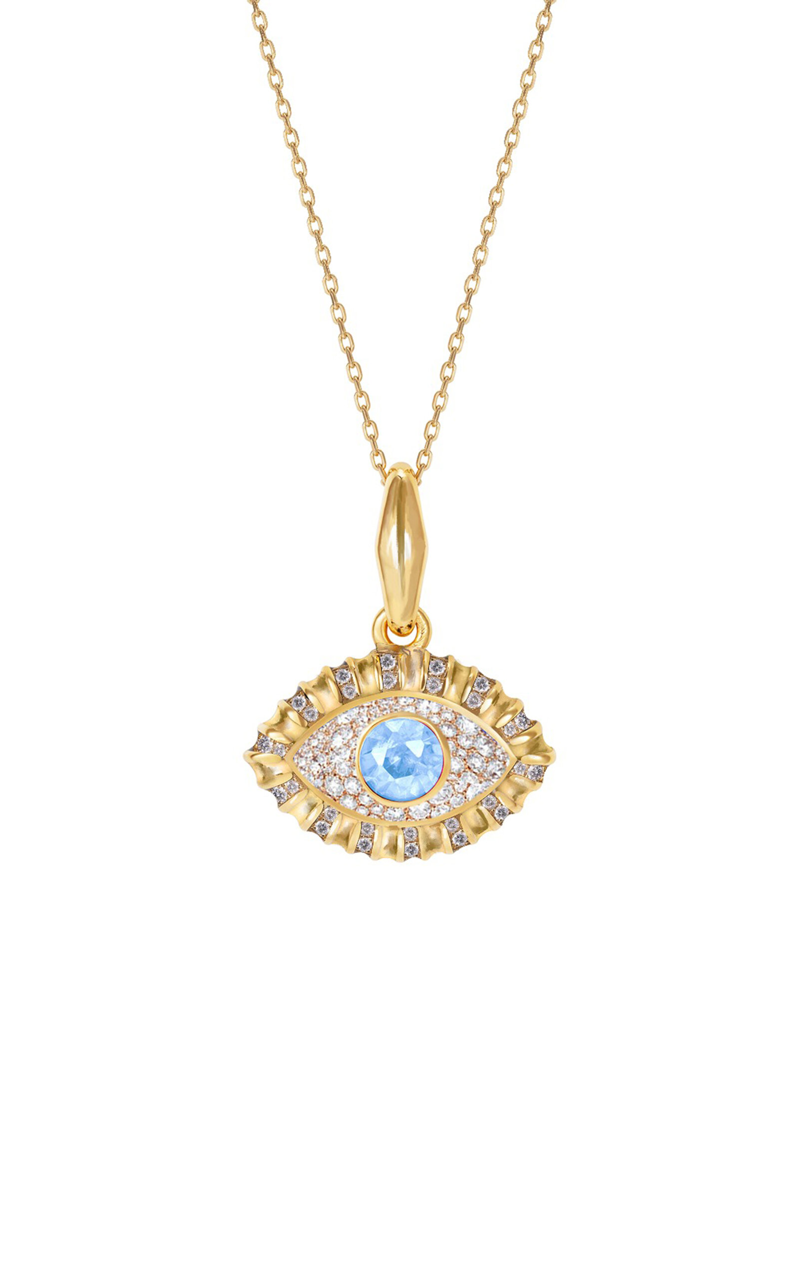 14k Yellow Gold 'Life in Colour' Diamond Eye Pendant