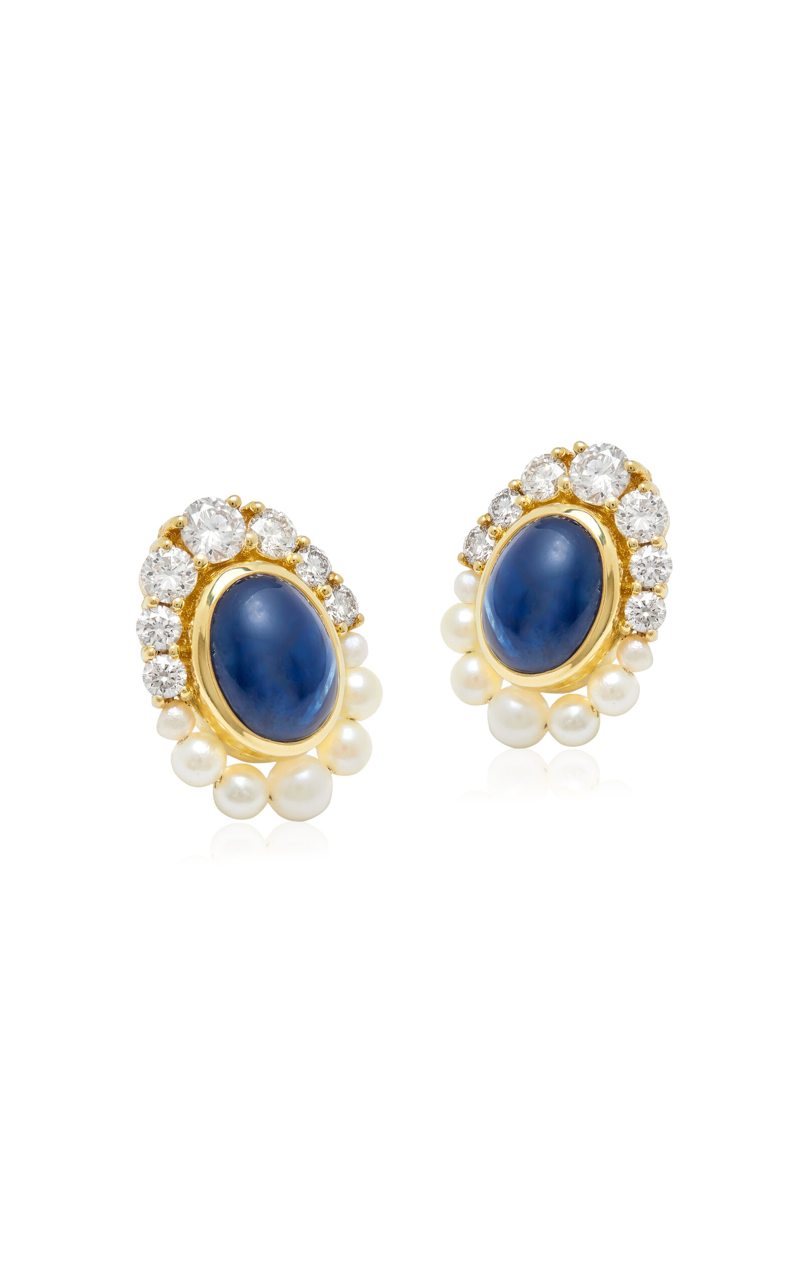 Amrapali Navratna 18K Yellow Gold Sapphire Earrings - Blue - OS - Moda Operandi